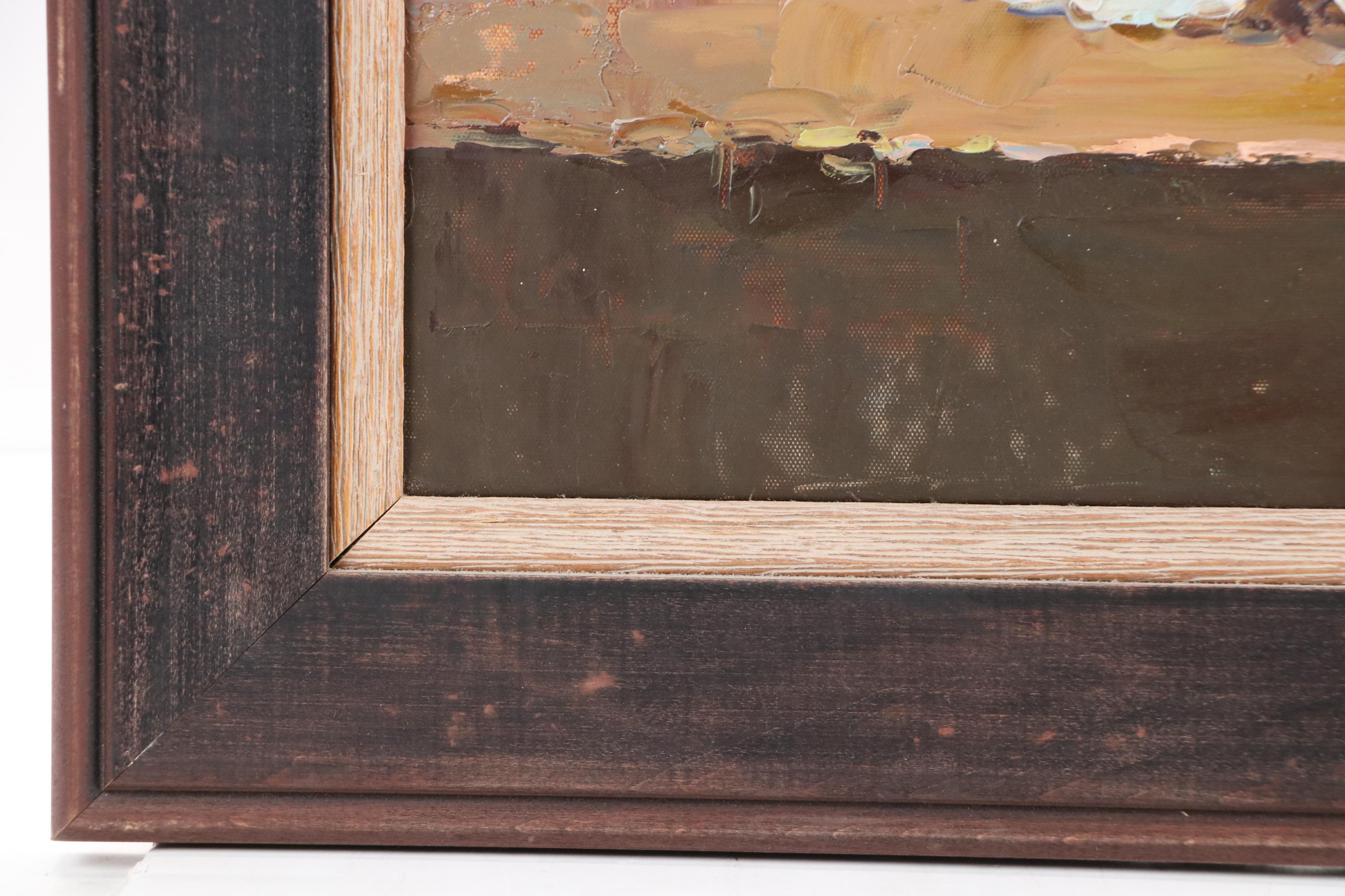 Impasto Still Life Oil Painting of Apples in Basket