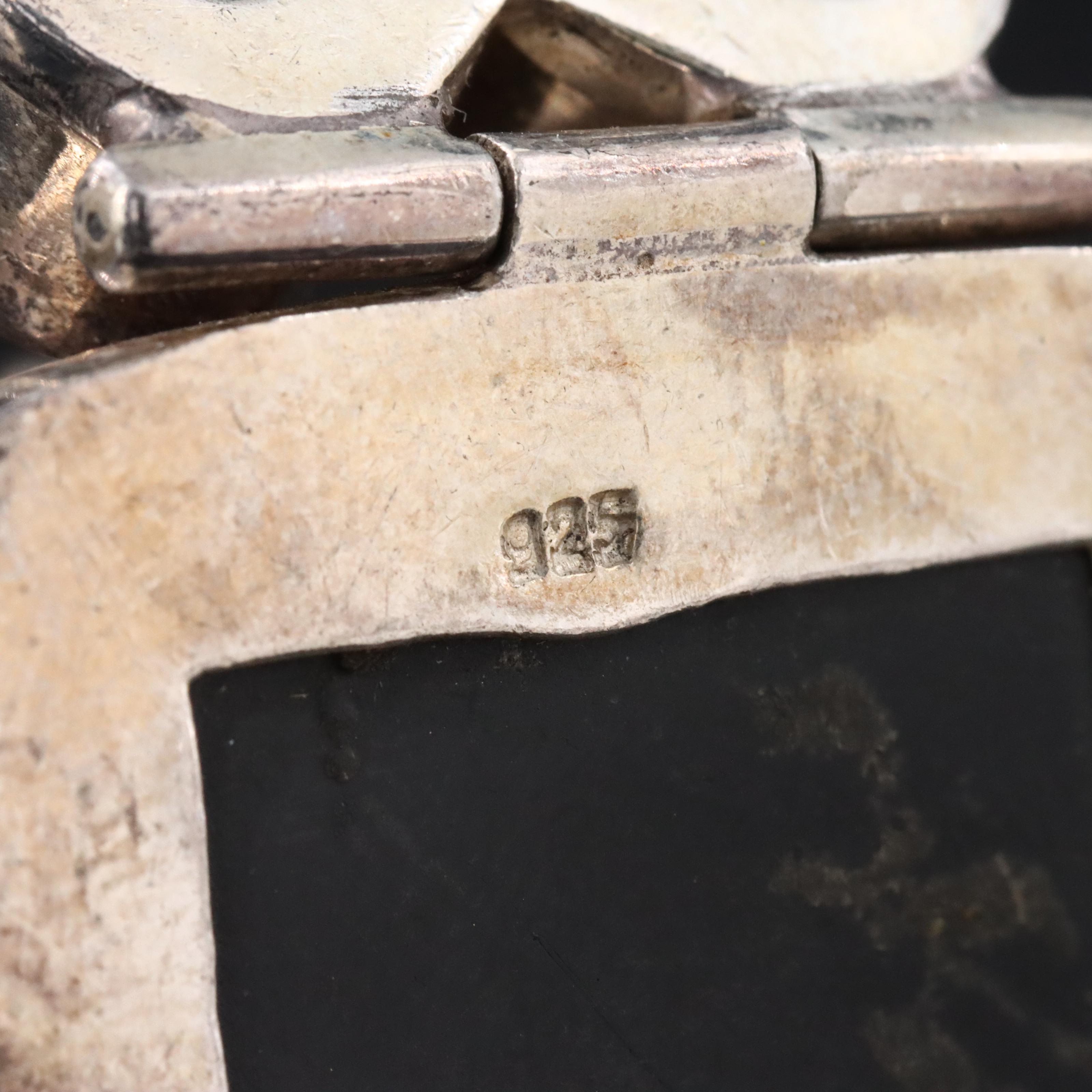 Sterling Cowry Shell, Pearl and Glass Panel Bracelet