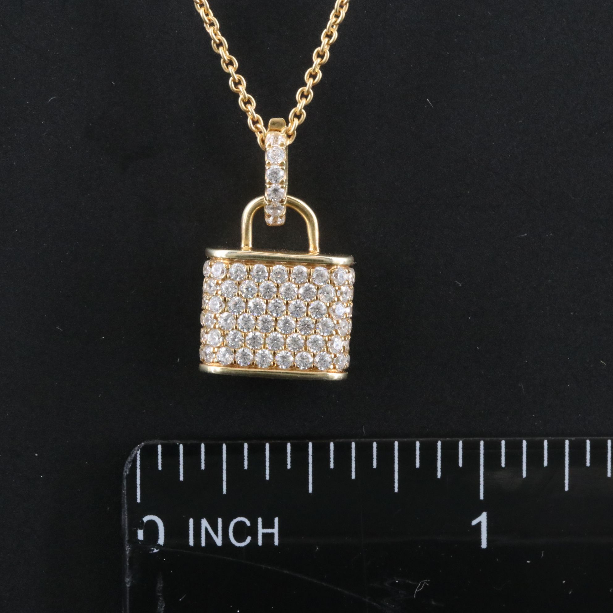 Sterling and CZ Lock Enhancer Pendant Necklace