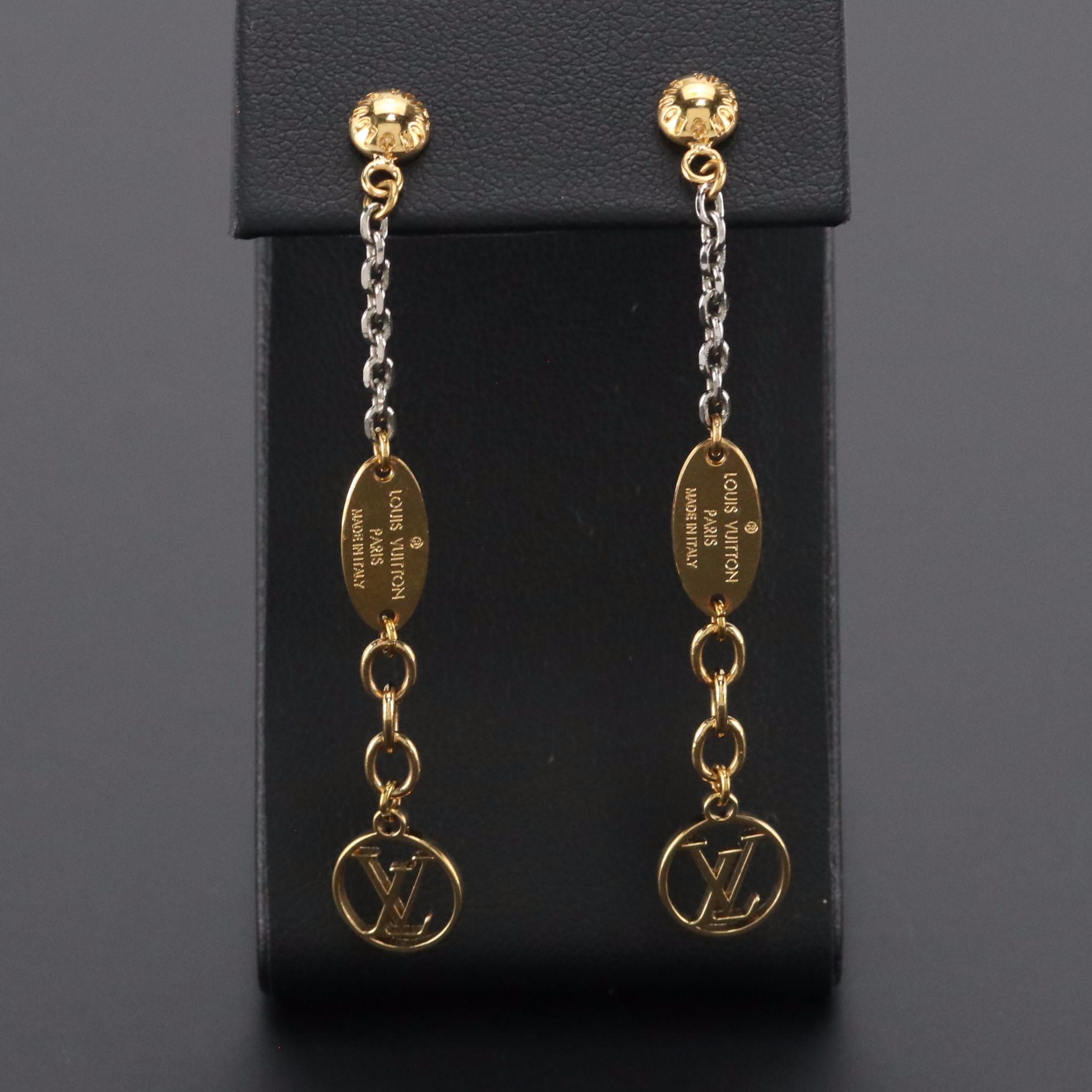 Louis Vuitton Logomania Drop Earrings