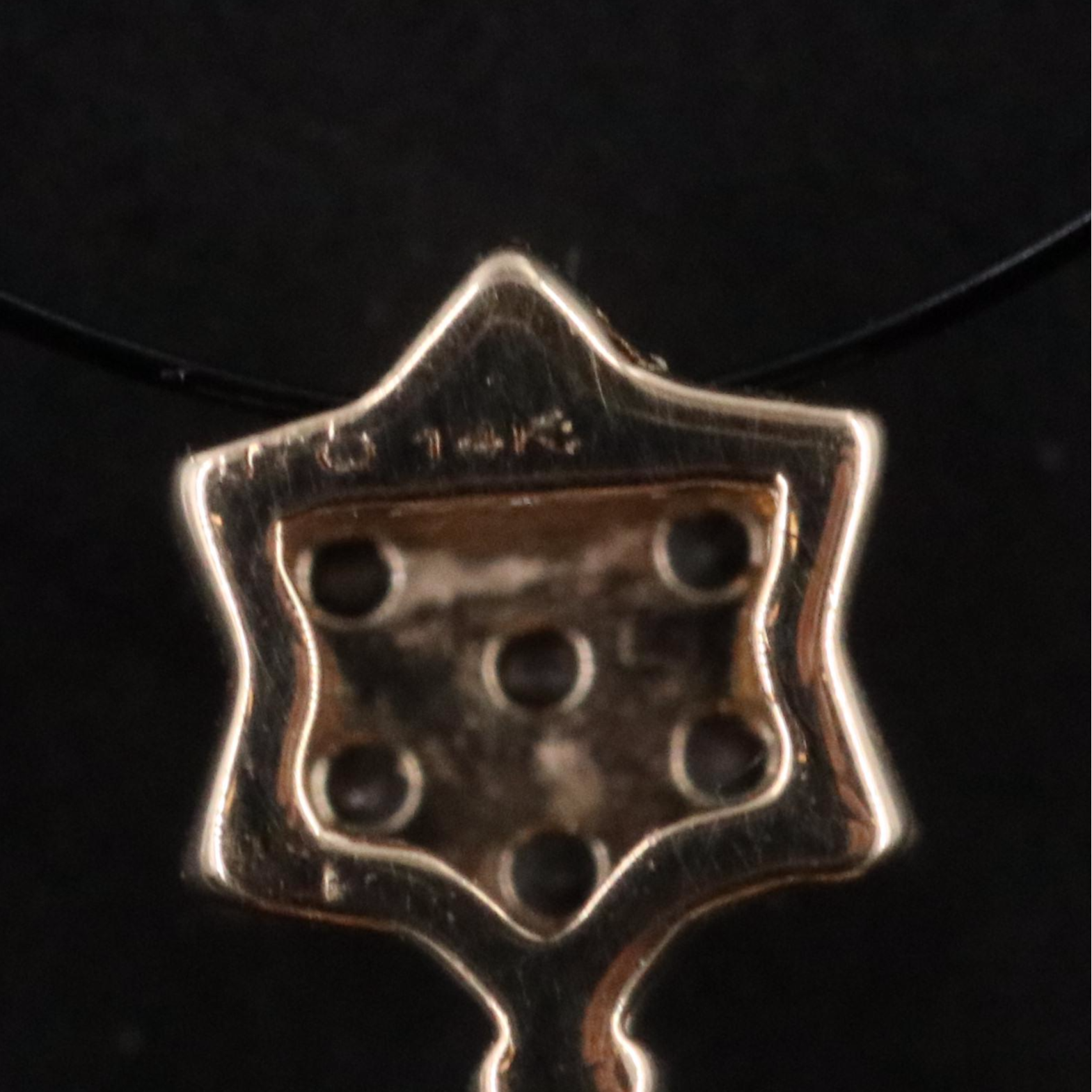 14K Hessionite and White Sapphire Pendant