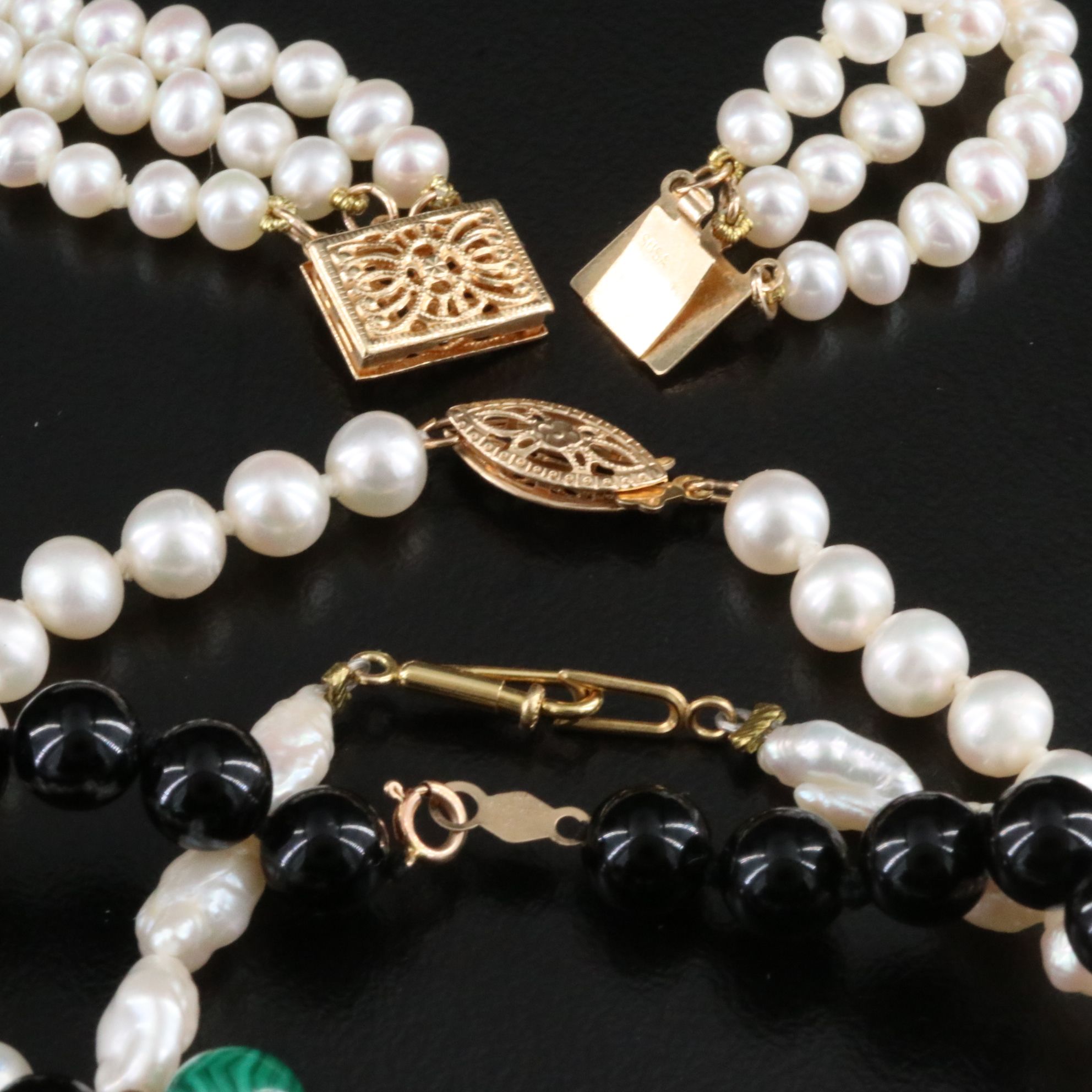Pearl and Bead Bracelet Selection with 14K Clasps