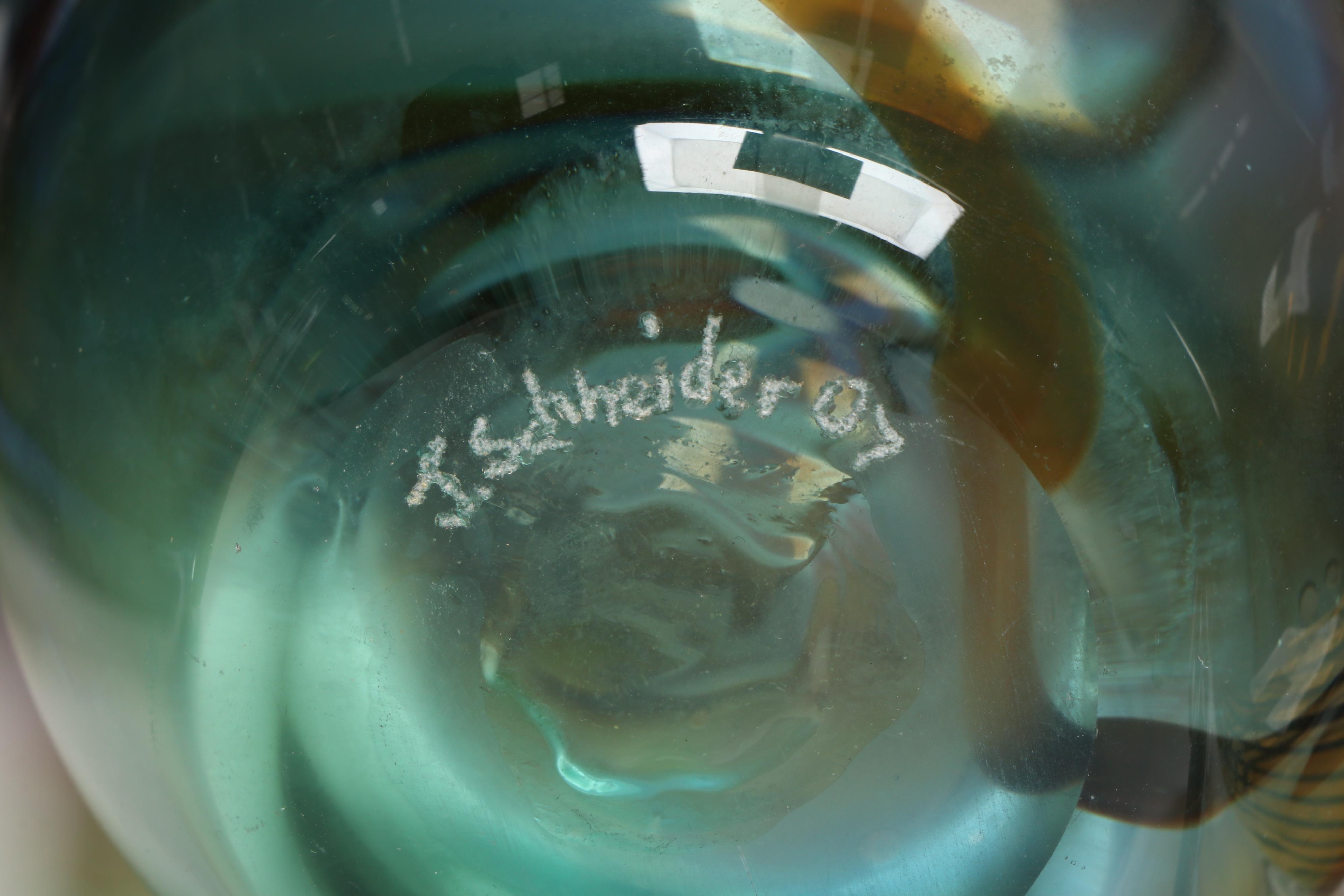 Makora Krosno Glass Vase with More Art Glass Vases, Paperweight, and Jar