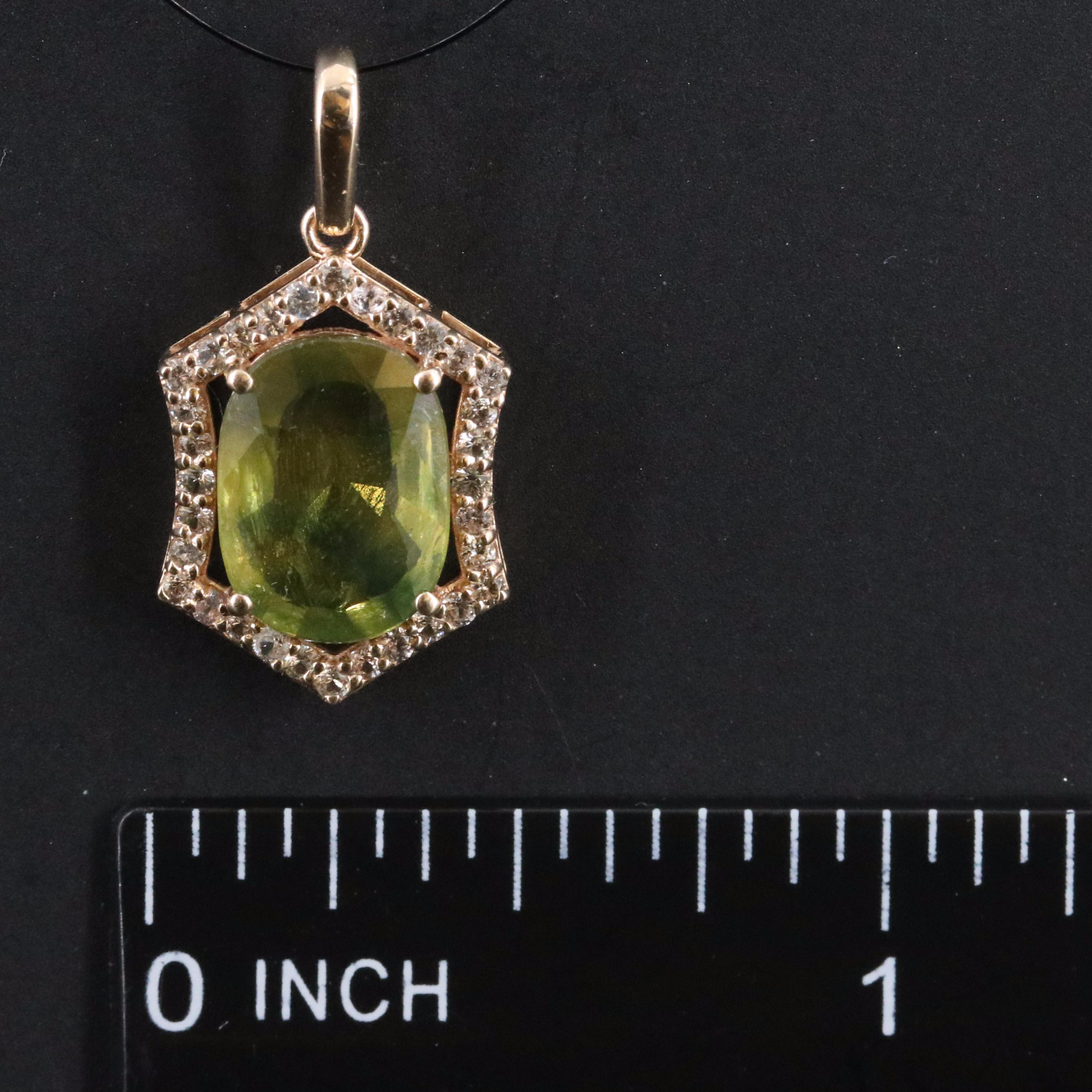 14K Sapphire and White Sapphire Pendant