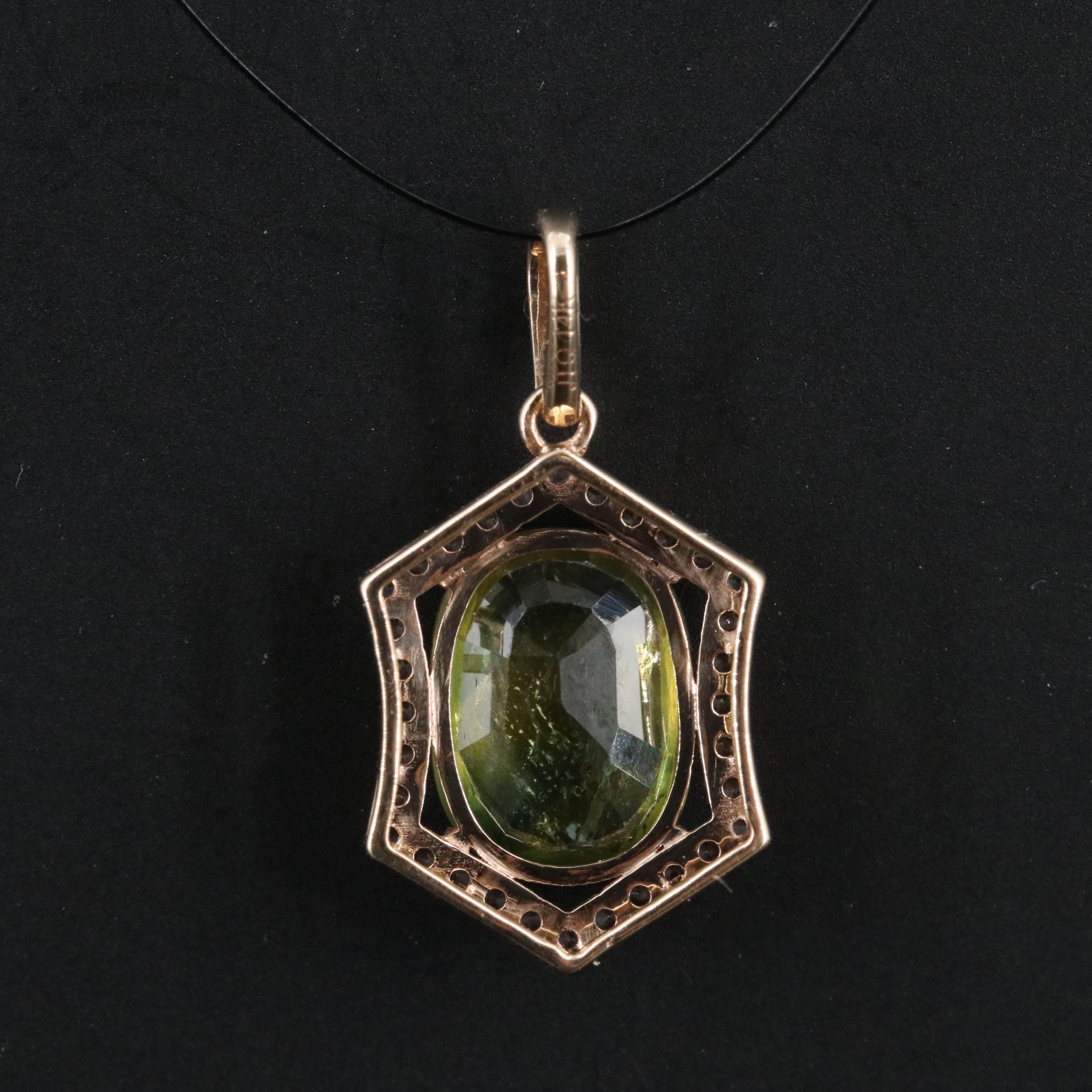 14K Sapphire and White Sapphire Pendant