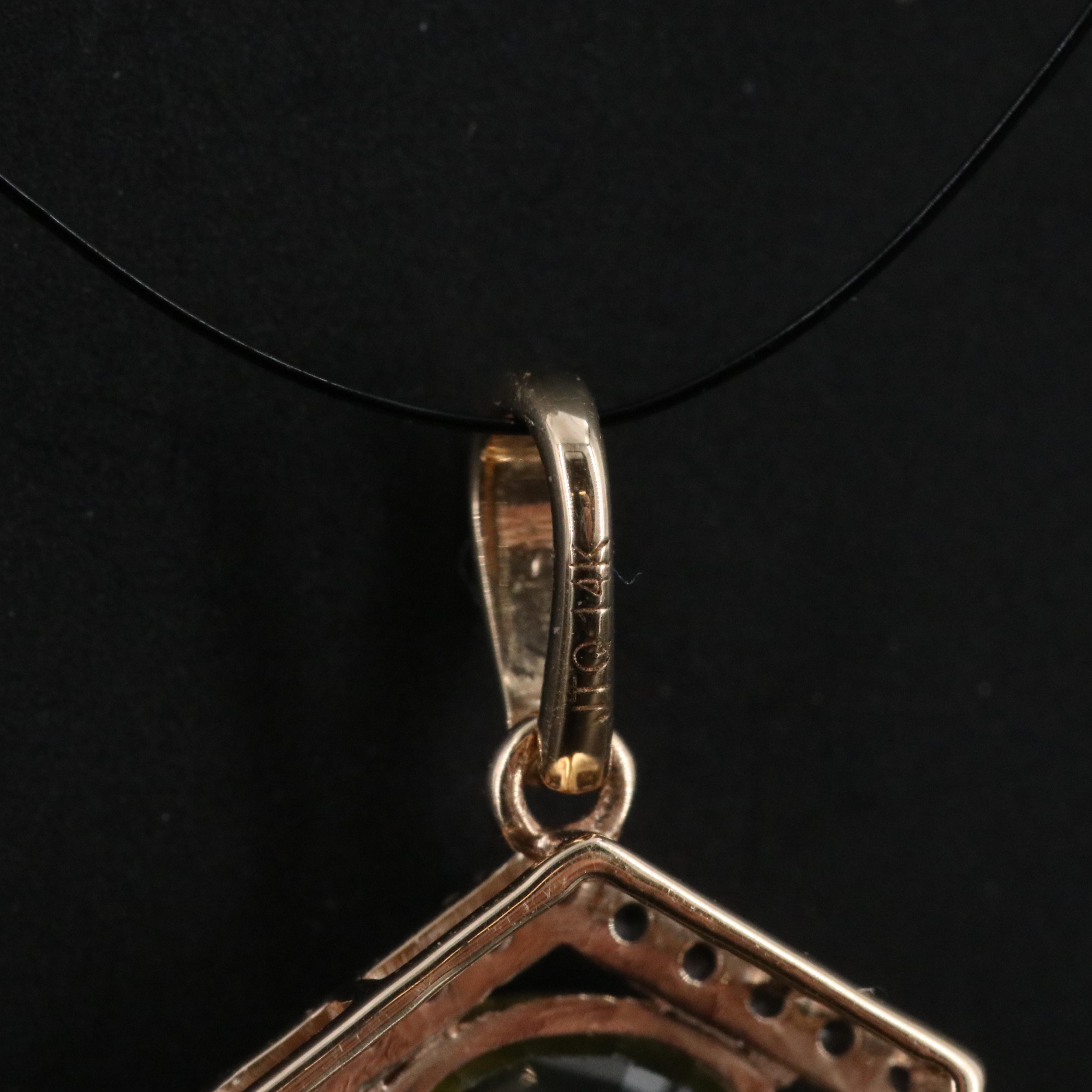 14K Sapphire and White Sapphire Pendant