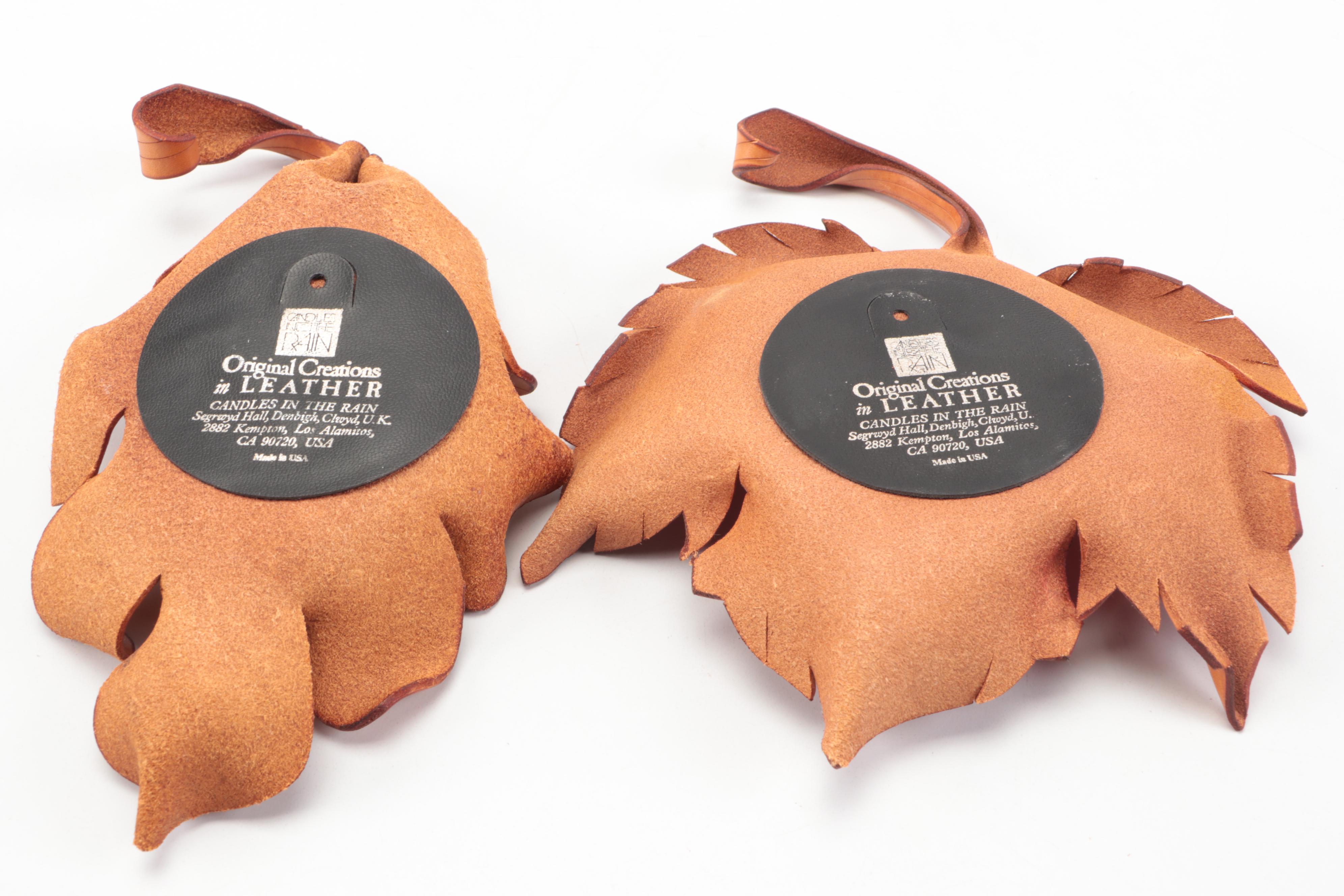 Autumn Leaves Leather Wall Décor with Other Glass and Wood Figures