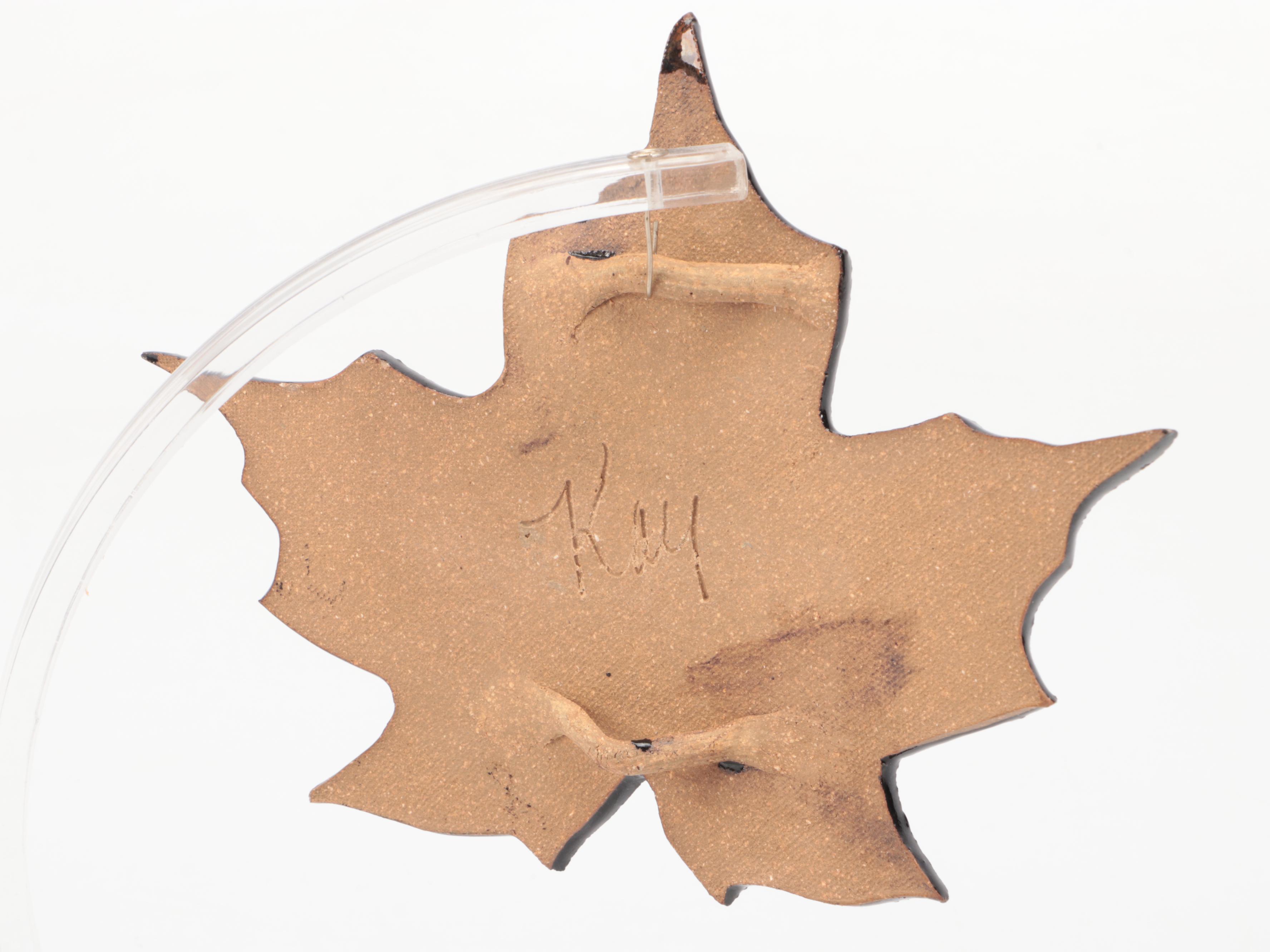 Autumn Leaves Leather Wall Décor with Other Glass and Wood Figures