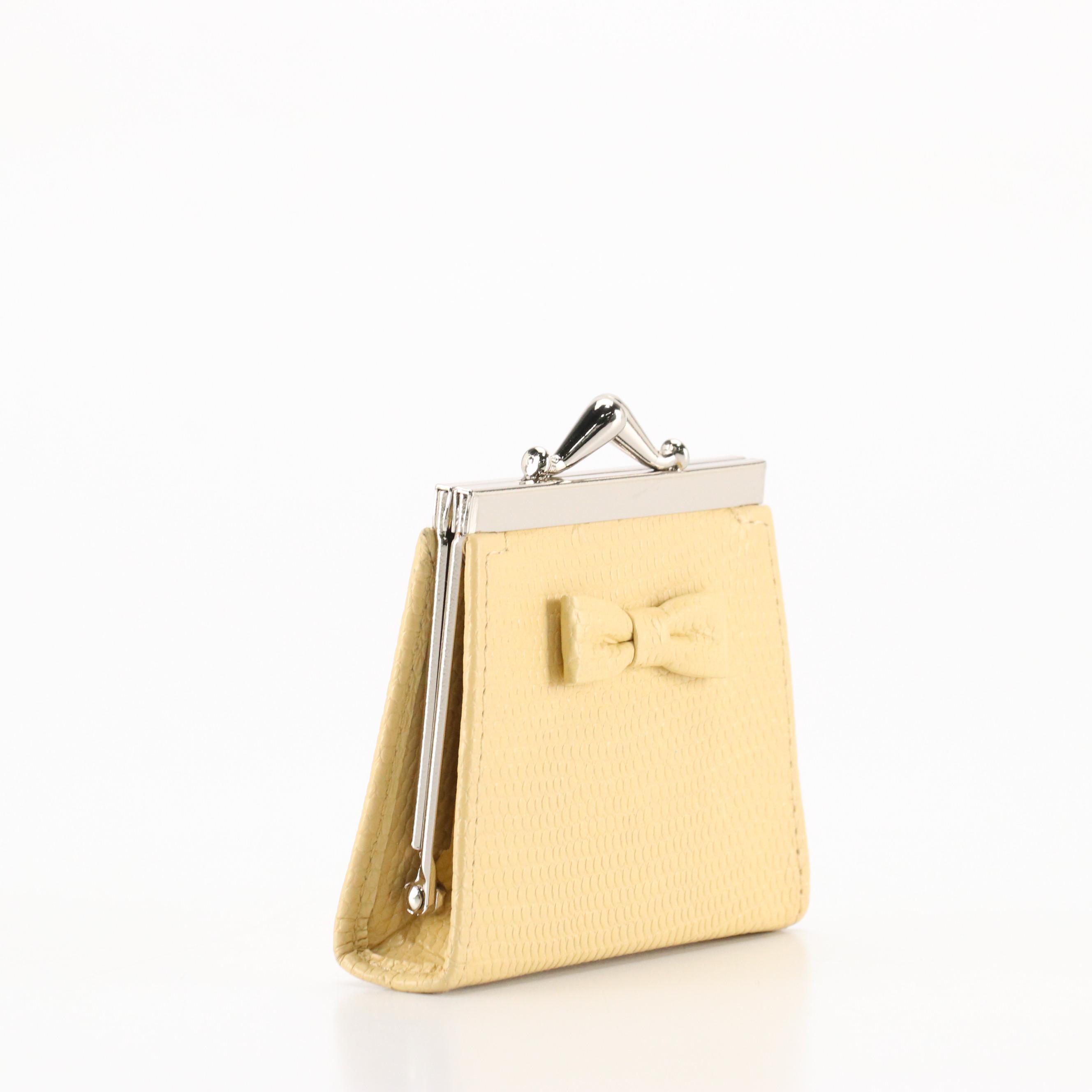 Penhaligon's Kisslock Bow Coin Purse in Leather with Box