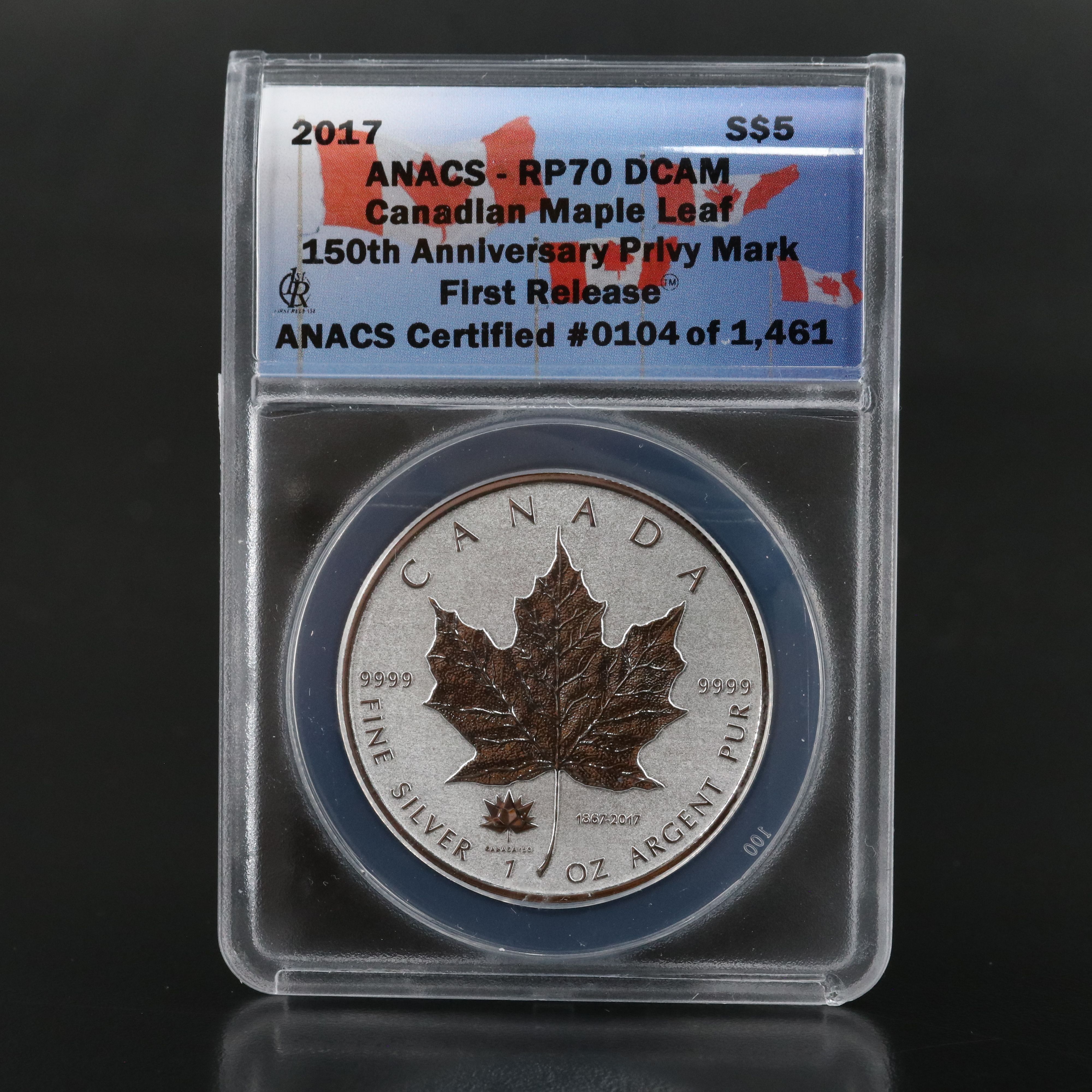 ANACS RP70 DCAM 2017 Canadian $5 Maple Leaf Silver Coin