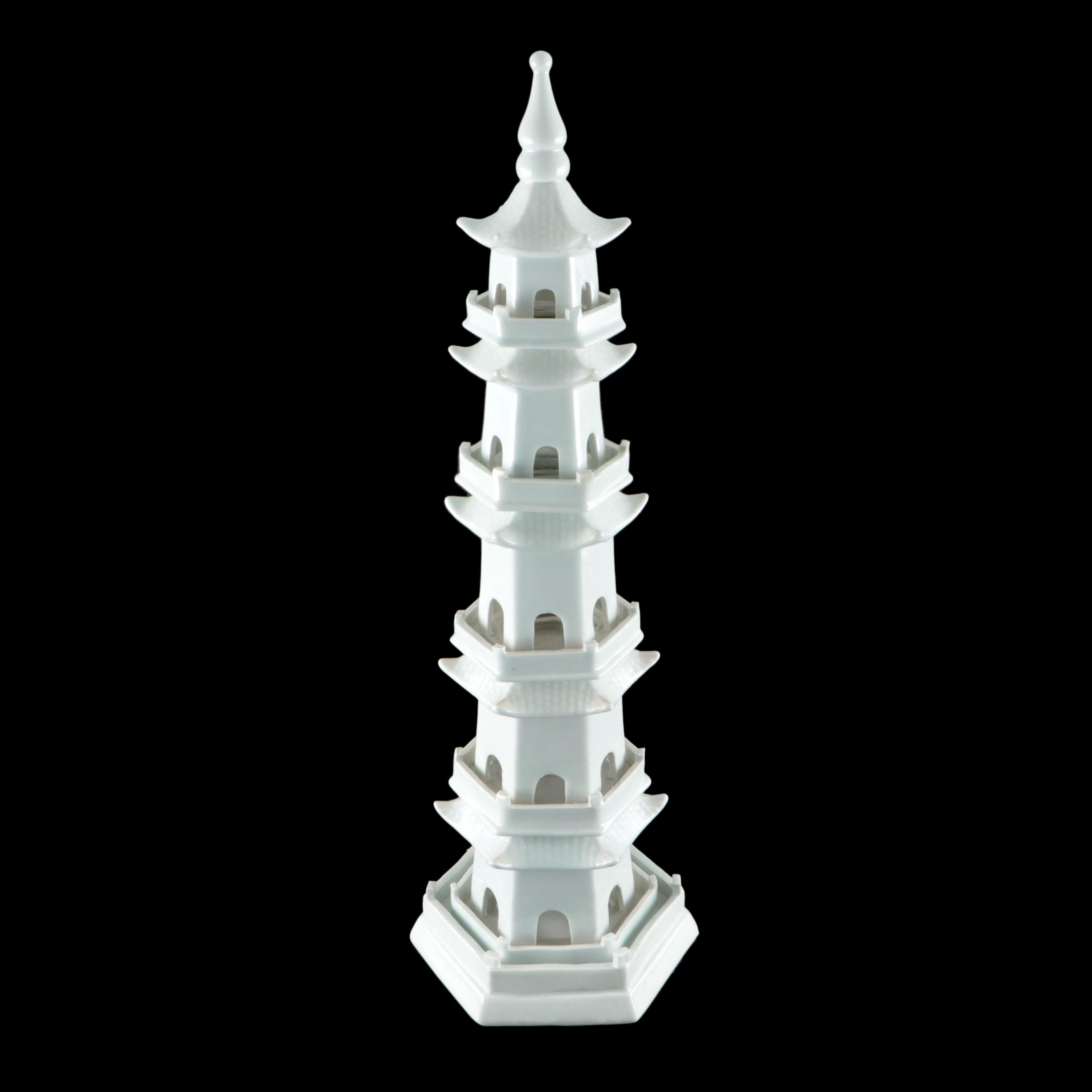 Chinese Blanc de Chine Porcelain Five-Story Pagoda