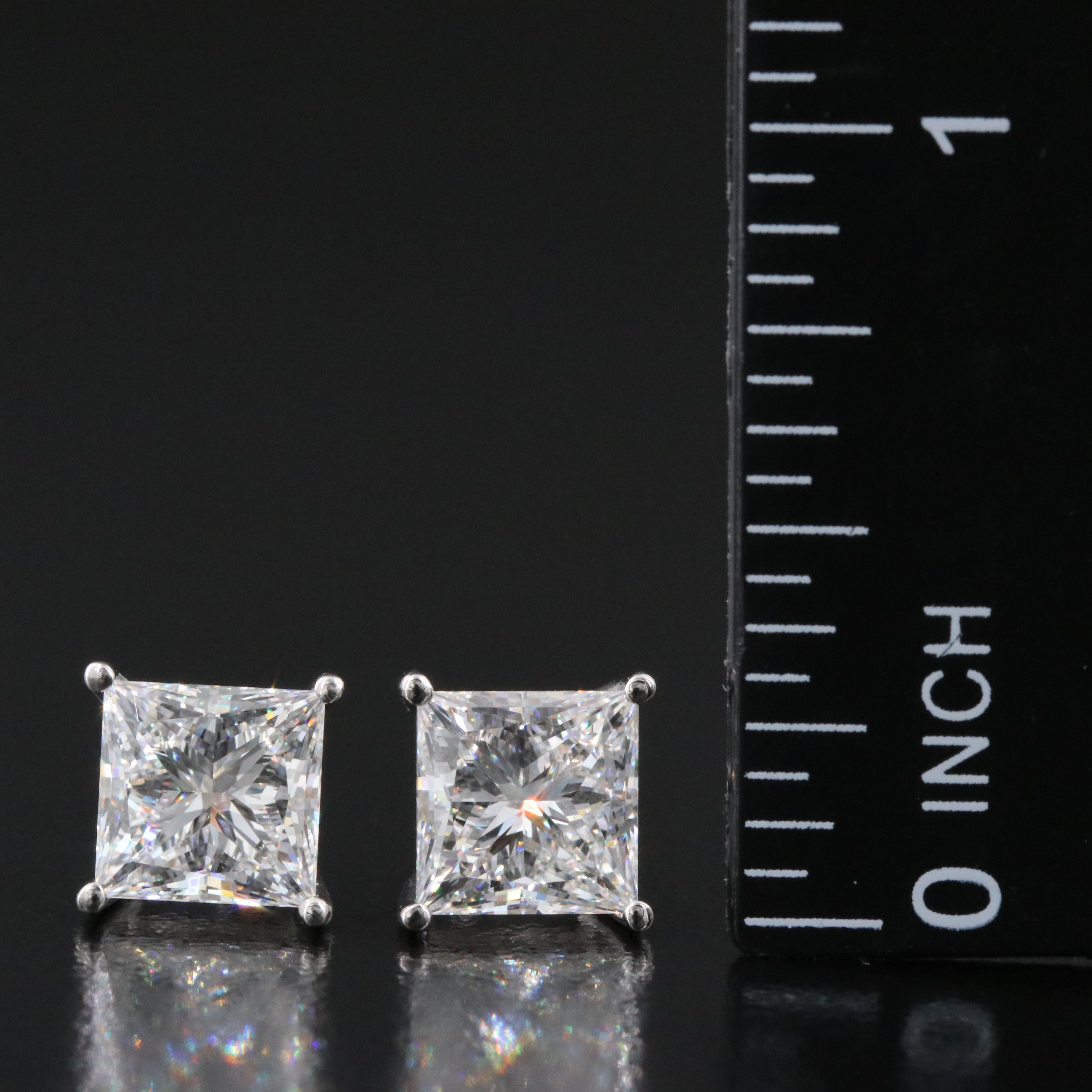 Platinum 4.45 CTW Lab Grown Diamond Stud Earrings with IGI Report