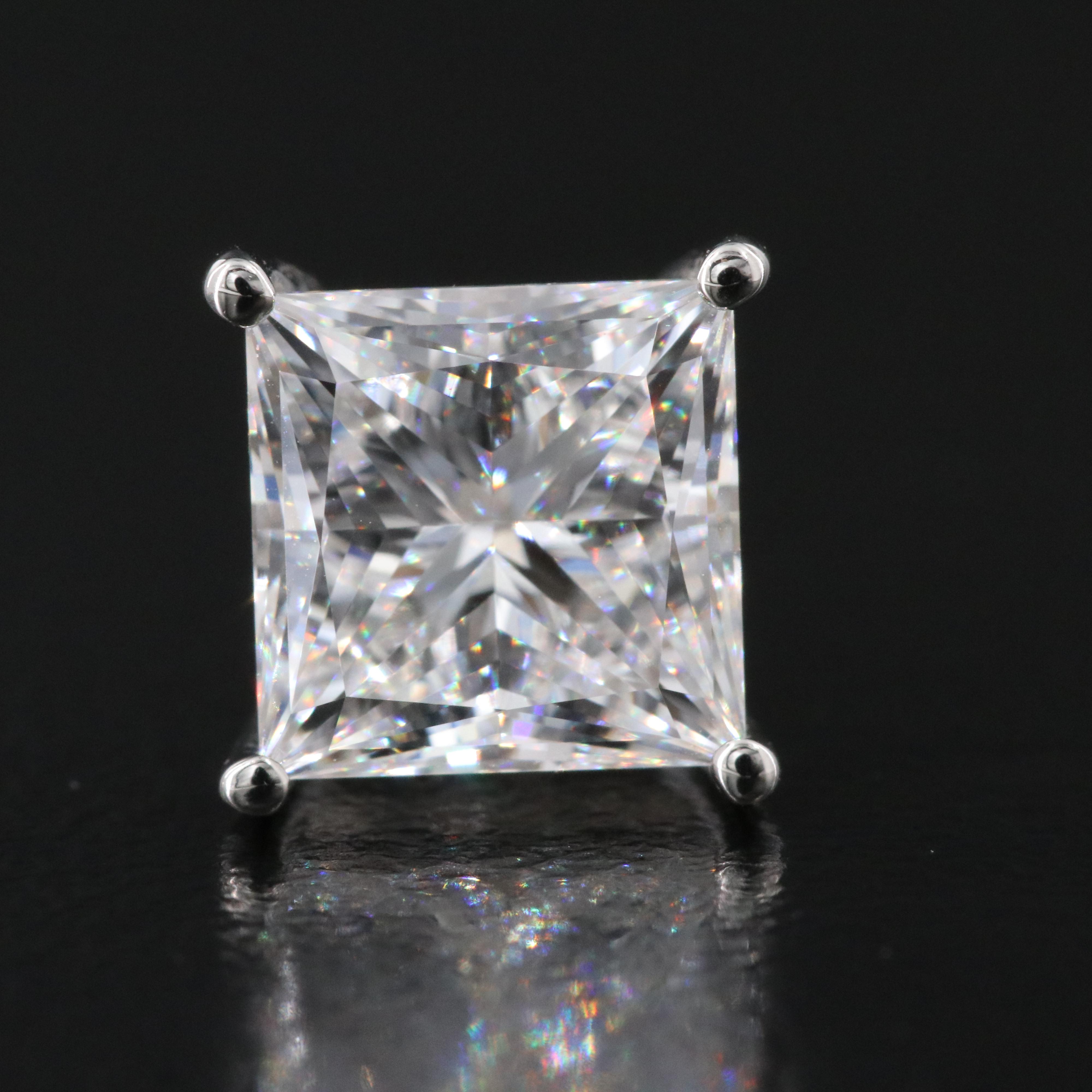 Platinum 4.45 CTW Lab Grown Diamond Stud Earrings with IGI Report