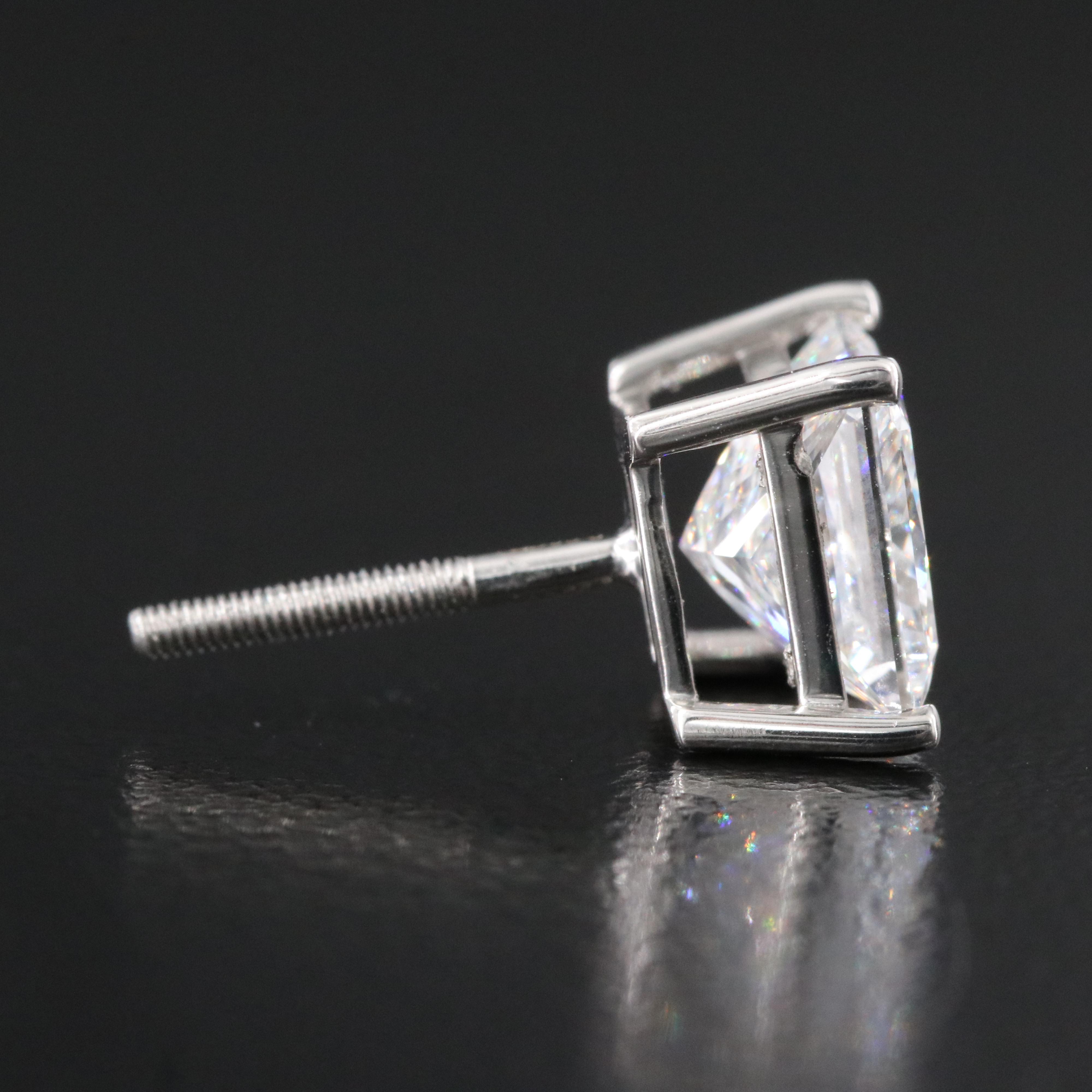 Platinum 4.45 CTW Lab Grown Diamond Stud Earrings with IGI Report