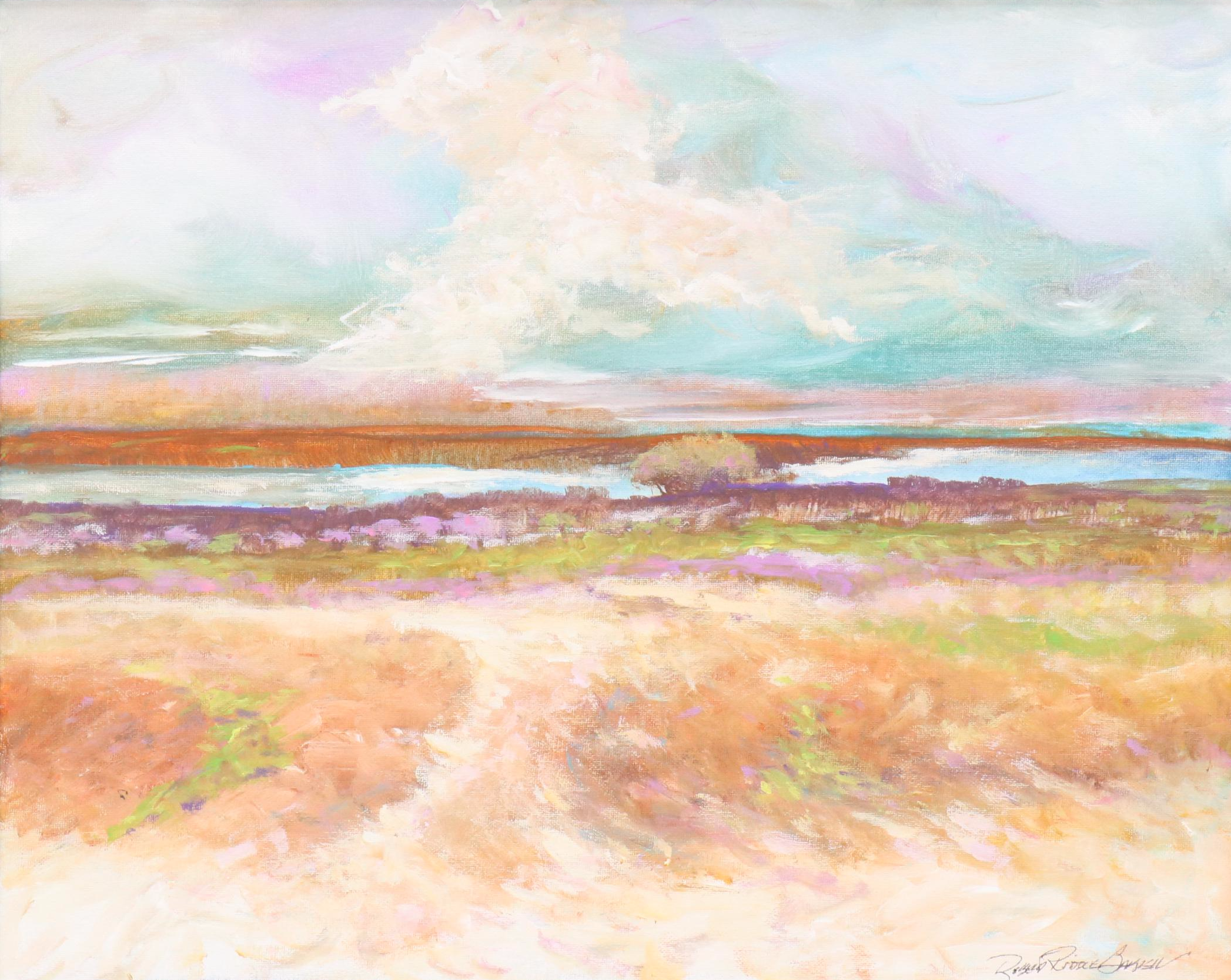 Robert Riddle Baker Acrylic Landscape Painting "The Path to the Horizon," 2024