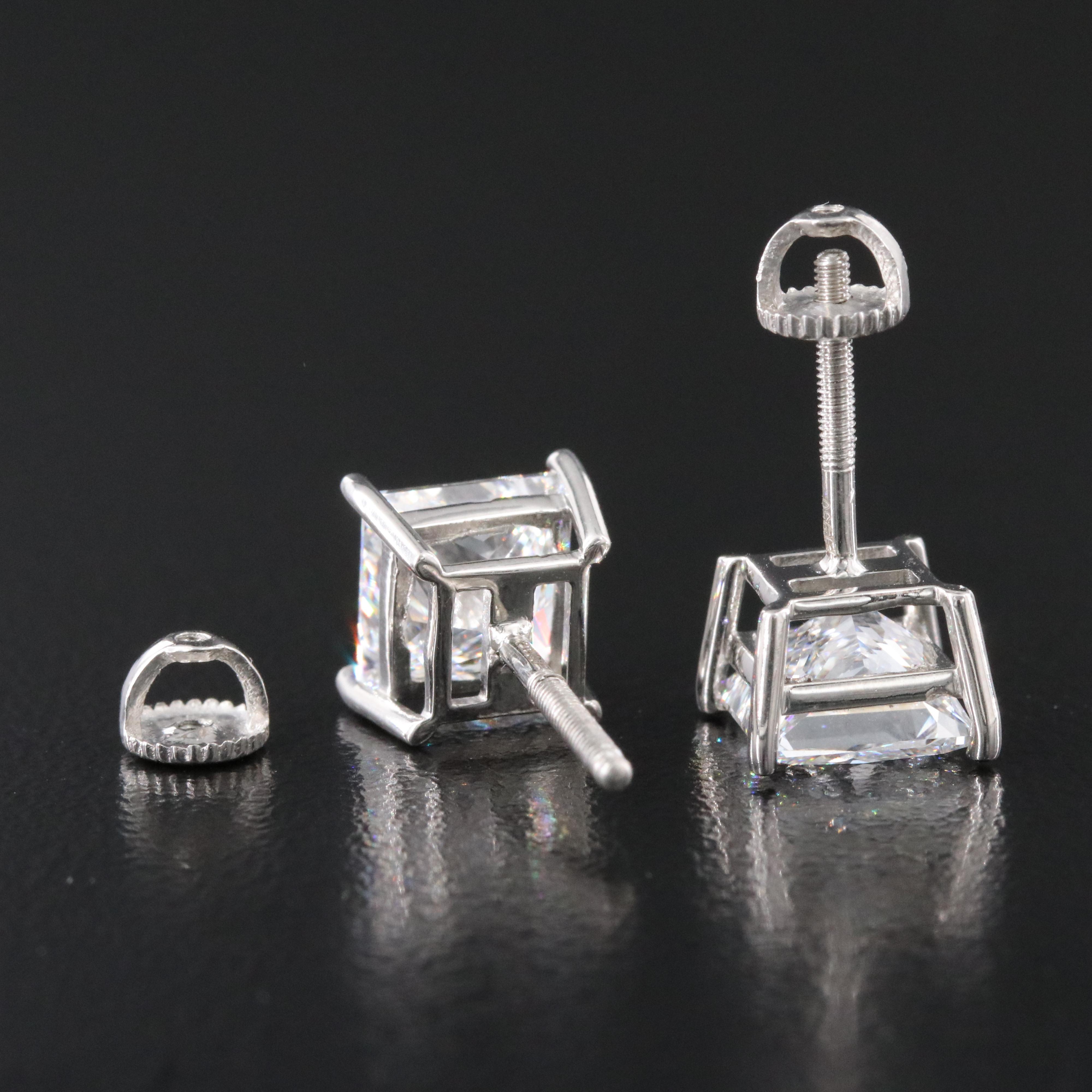 Platinum 4.45 CTW Lab Grown Diamond Stud Earrings with IGI Report