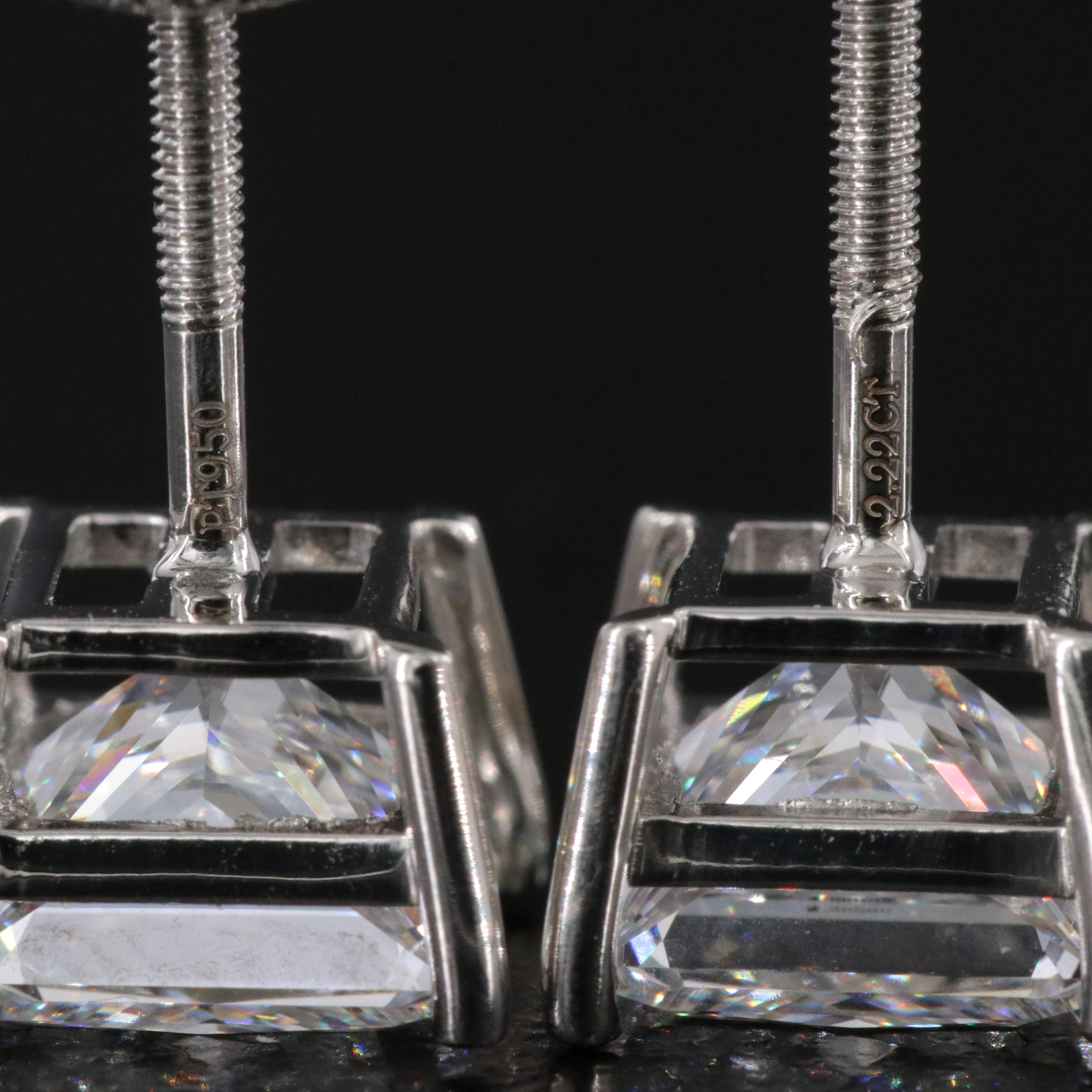 Platinum 4.45 CTW Lab Grown Diamond Stud Earrings with IGI Report