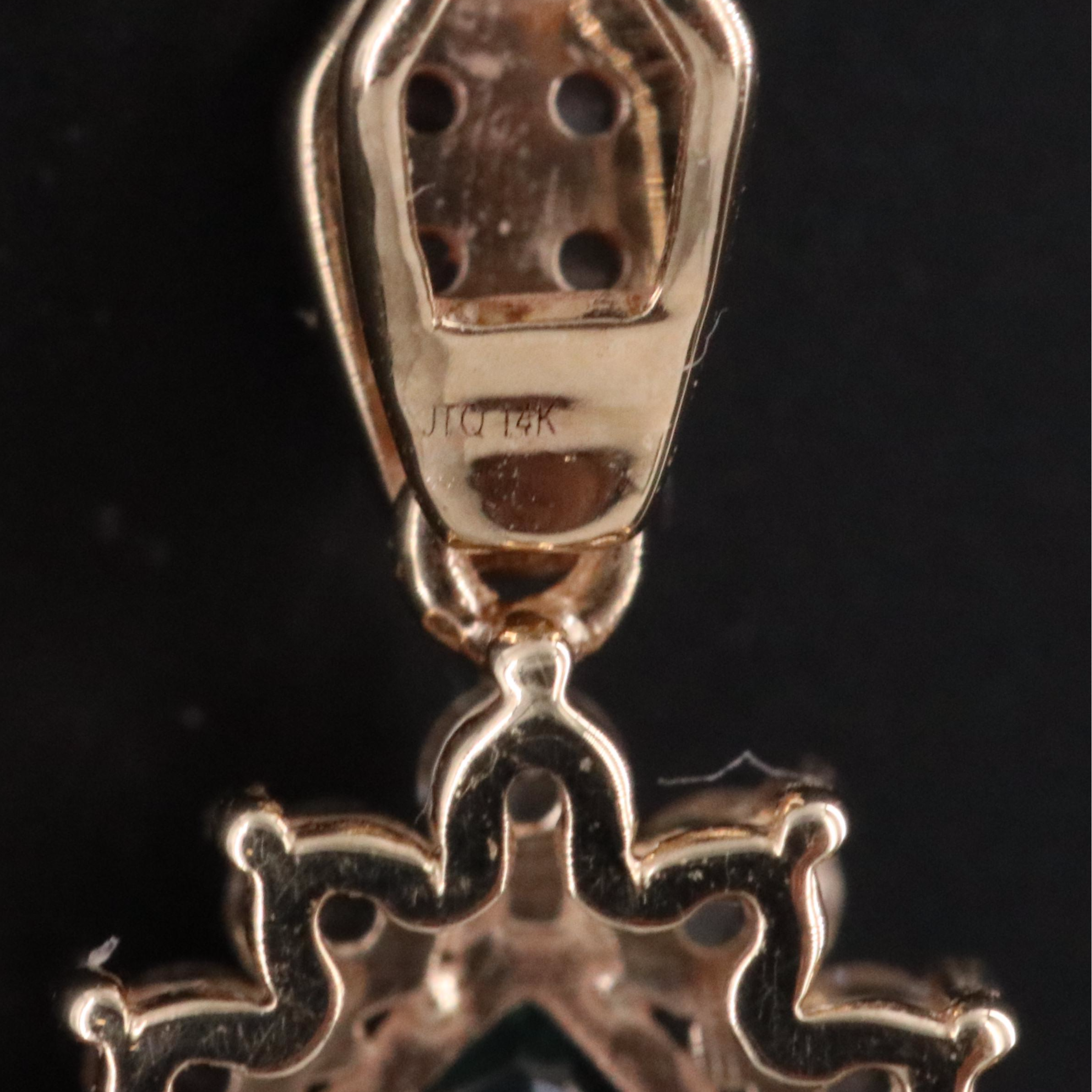 14K Sapphire and White Sapphire Pendant