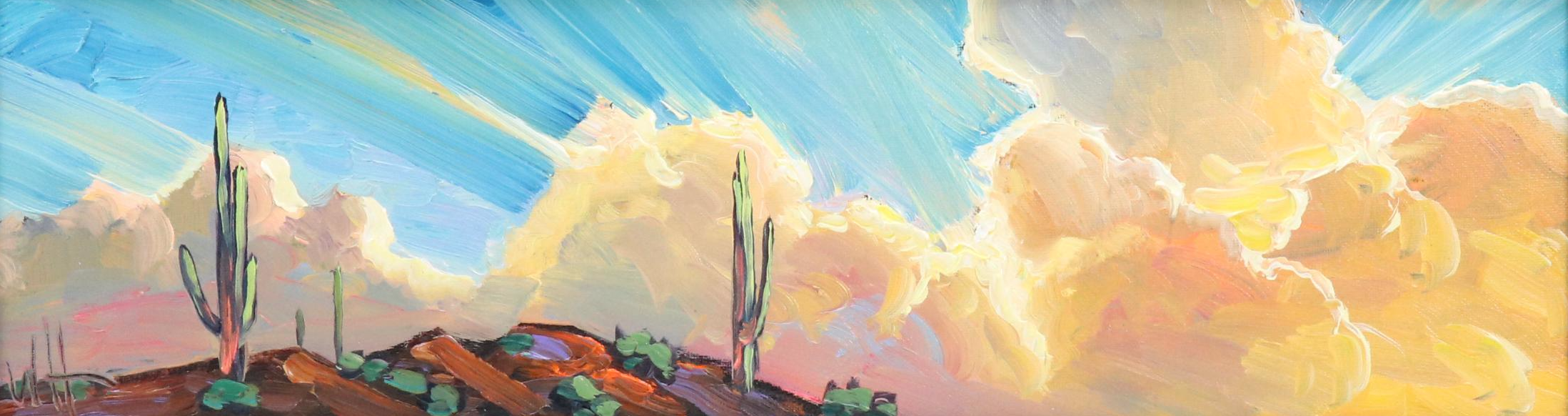 William Hawkins Desert Landscape Oil Painting, 2025