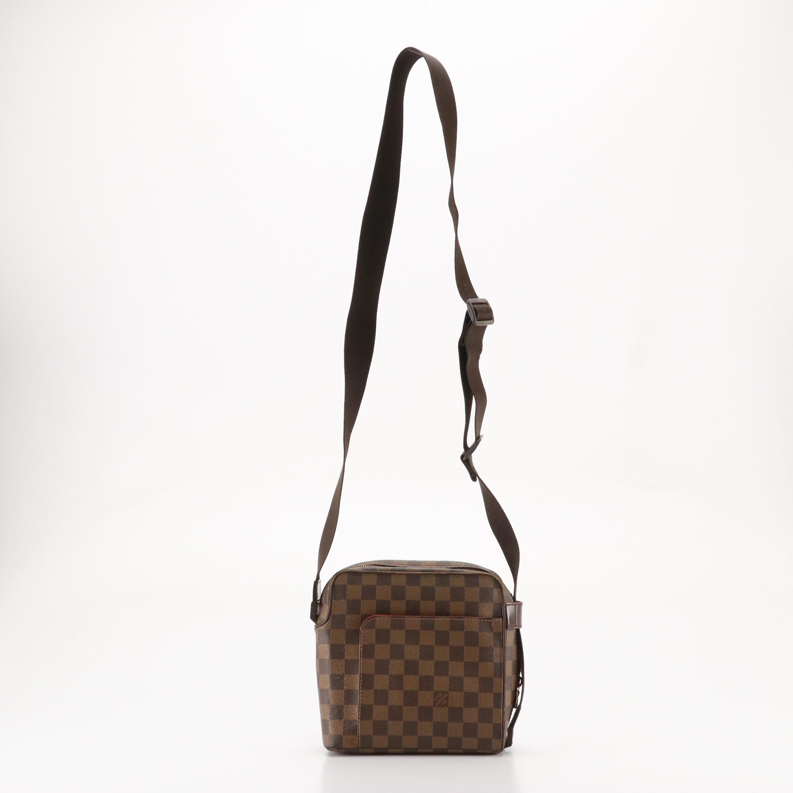 Louis Vuitton Olav PM Messenger Bag in Damier Ebene Canvas and Leather Trim