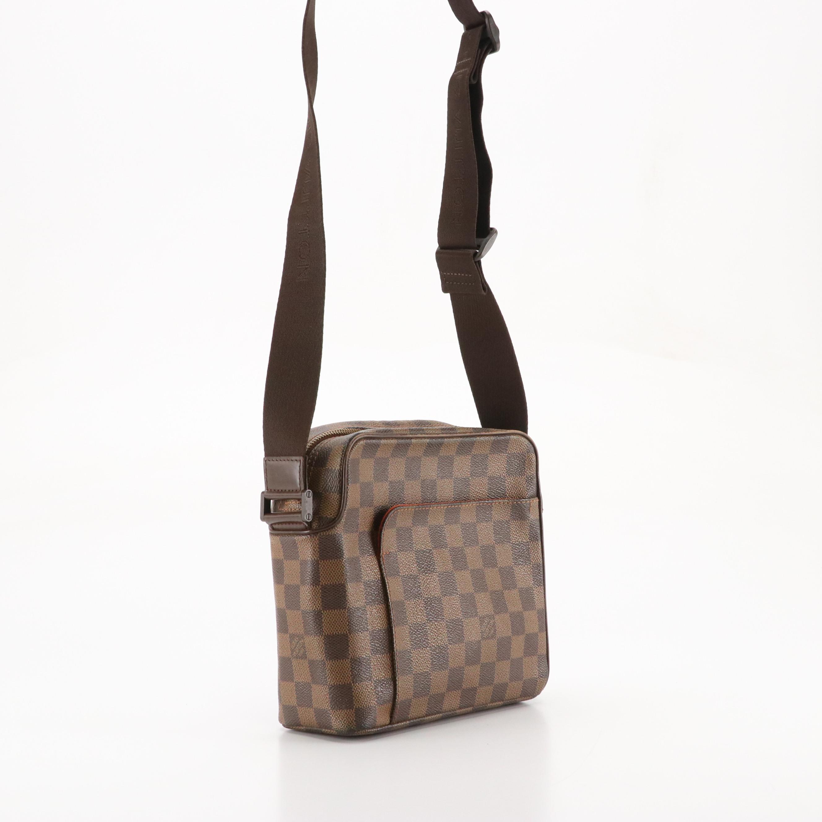 Louis Vuitton Olav PM Messenger Bag in Damier Ebene Canvas and Leather Trim