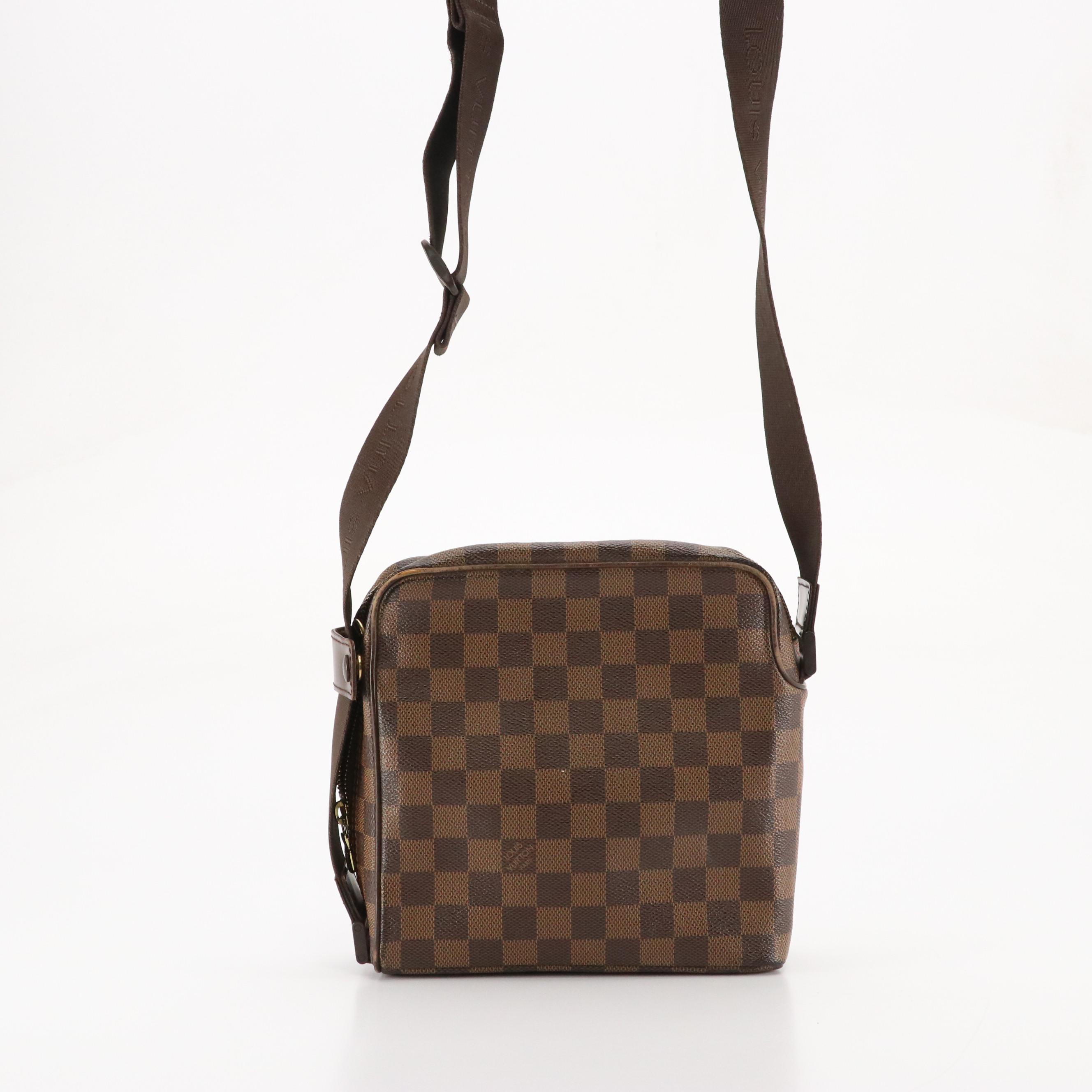 Louis Vuitton Olav PM Messenger Bag in Damier Ebene Canvas and Leather Trim