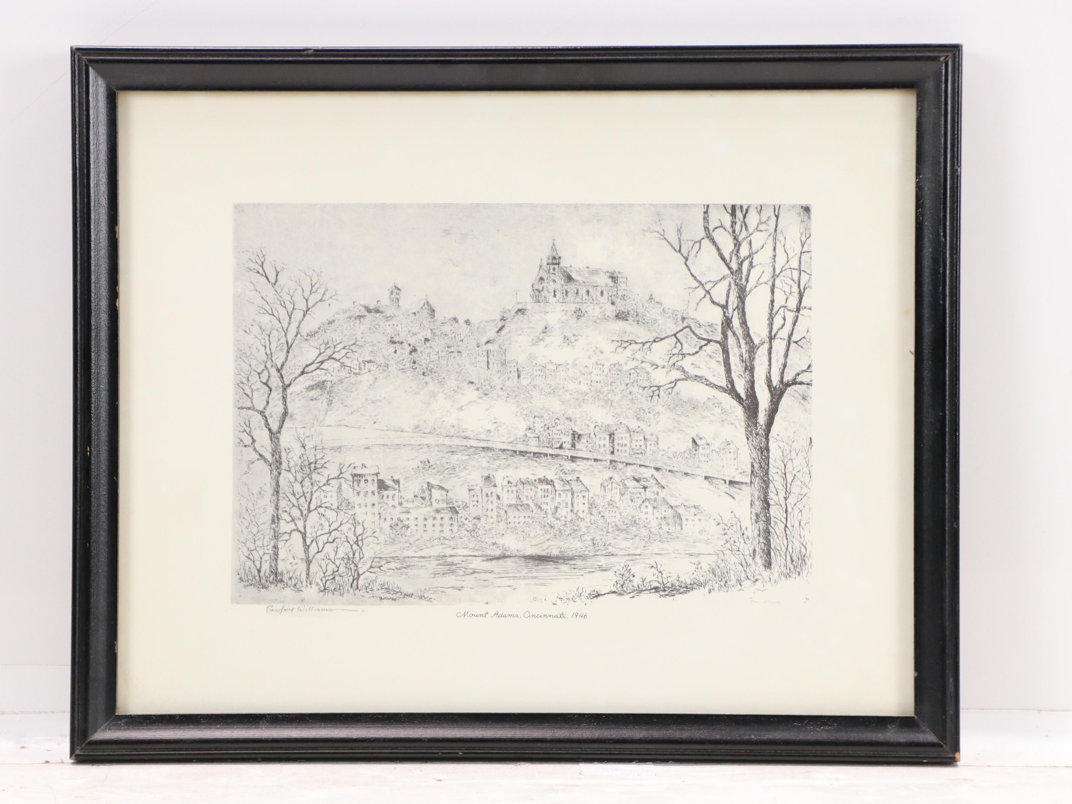 Halftones After Caroline Williams Including "Mount Adams, Cincinnati, 1946"