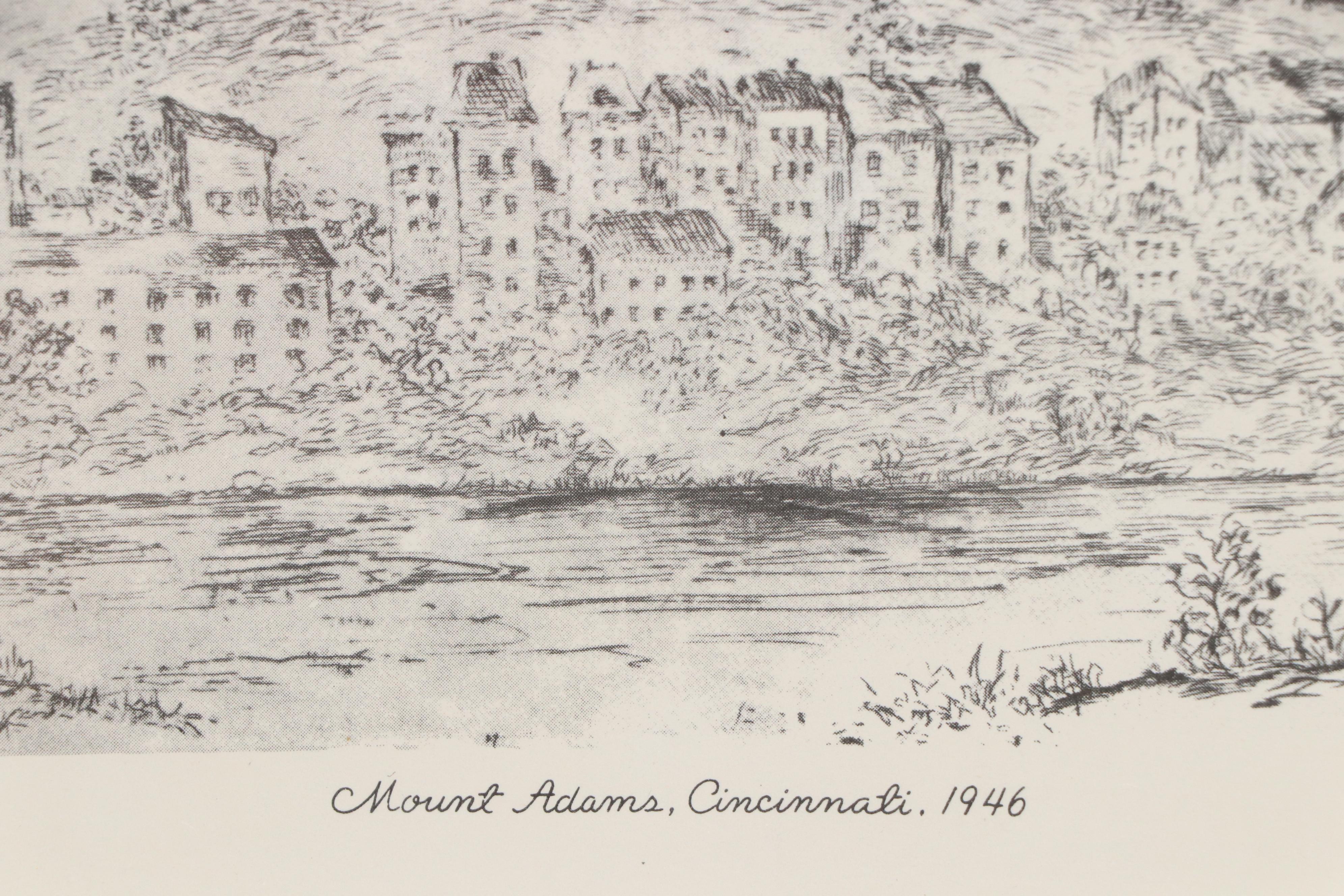 Halftones After Caroline Williams Including "Mount Adams, Cincinnati, 1946"