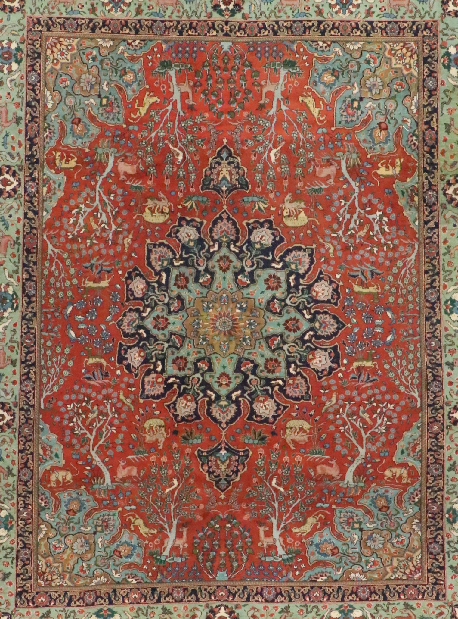 7'2 x 9'5 Hand-Knotted Persian Tabriz Area Rug