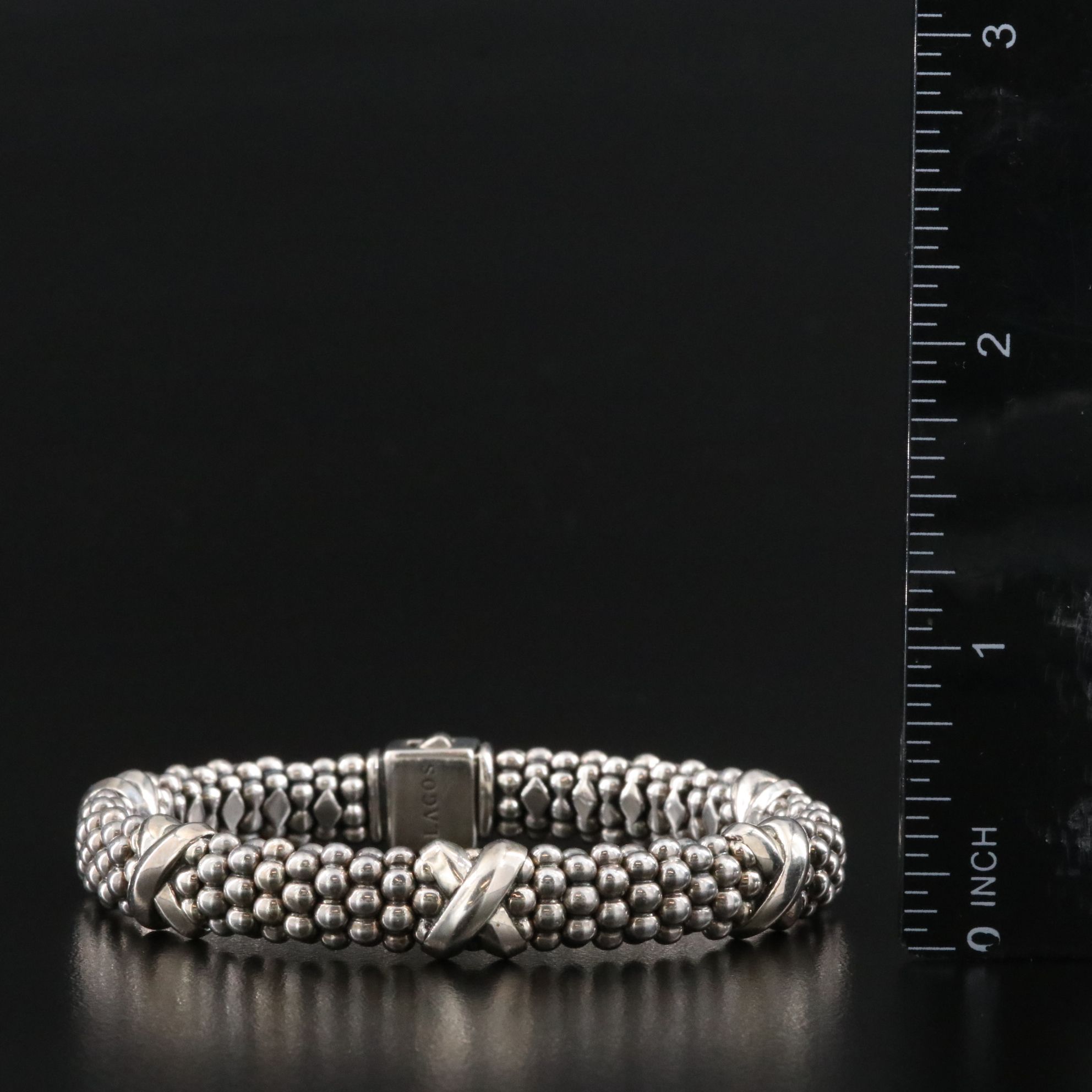 Lagos Embrace Sterling Five X Station Caviar Bracelet