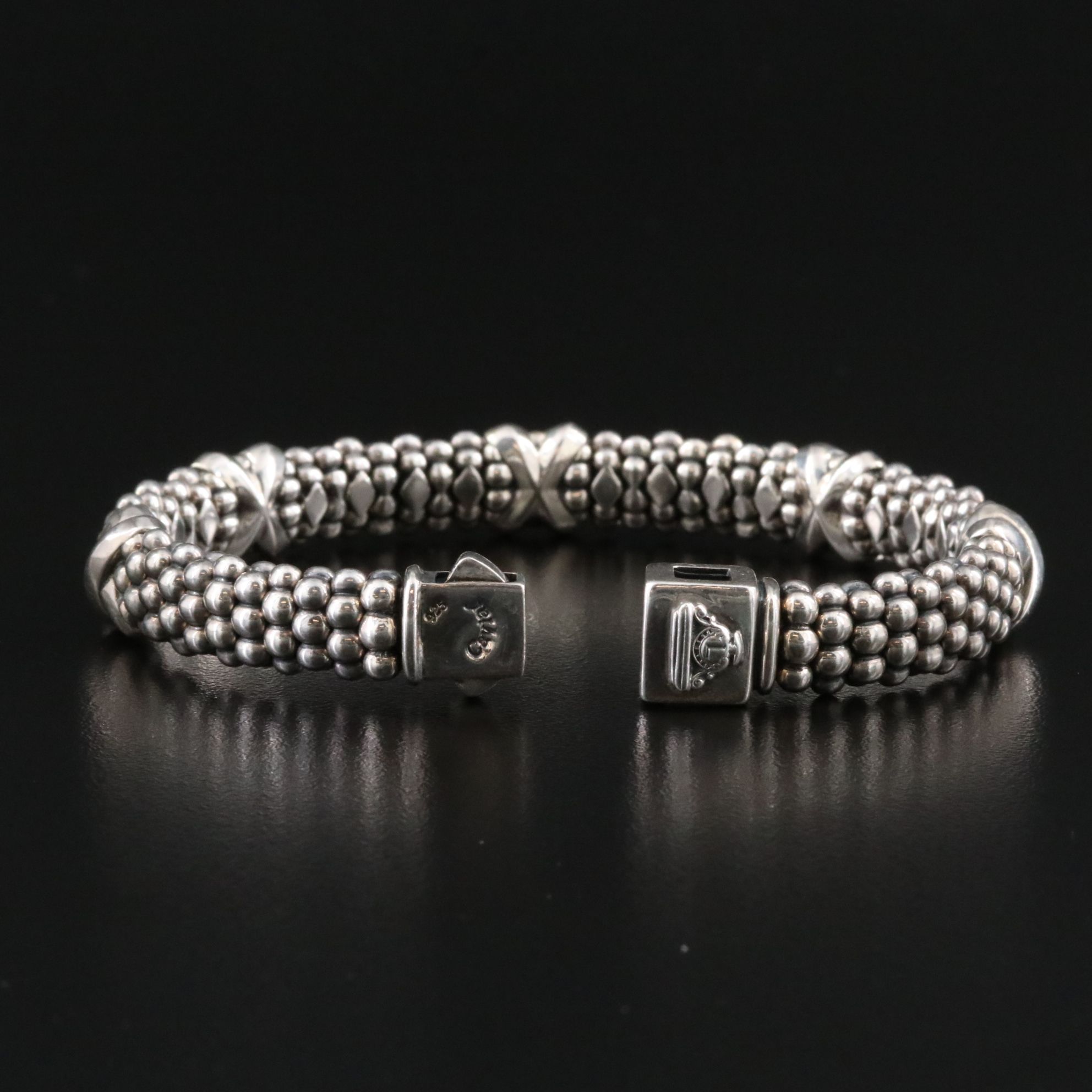 Lagos Embrace Sterling Five X Station Caviar Bracelet