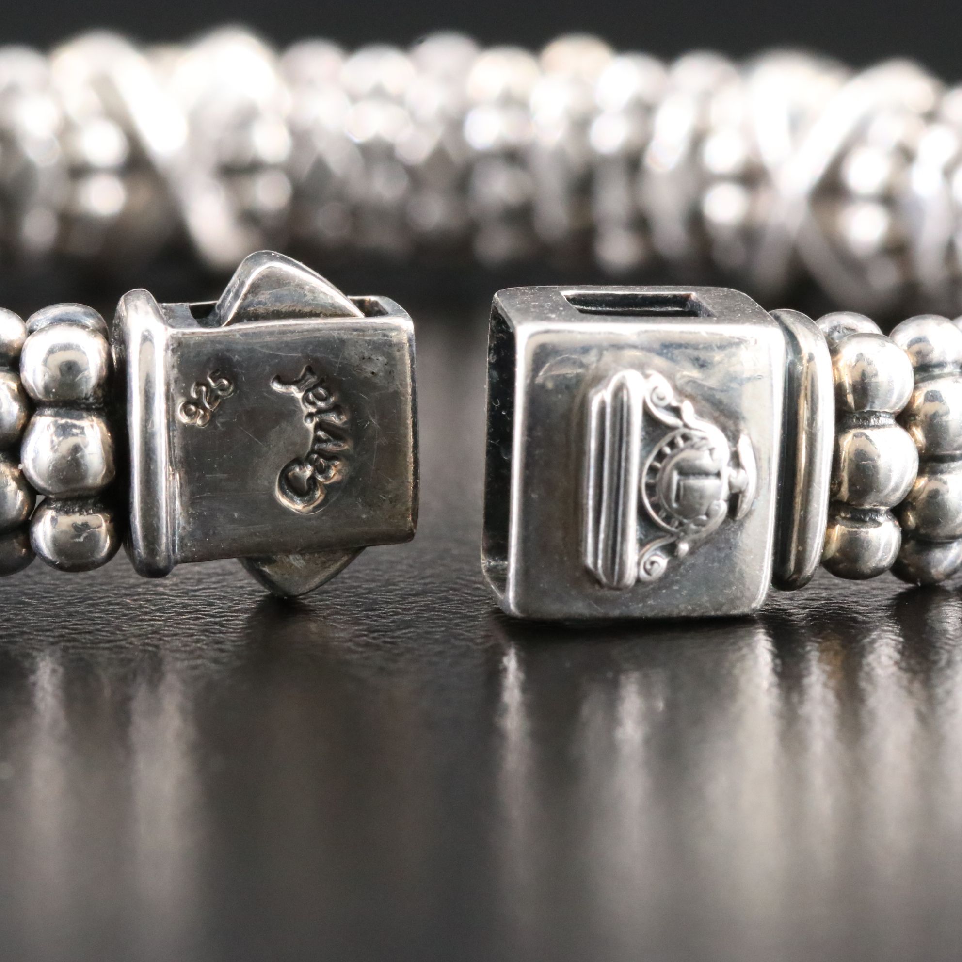 Lagos Embrace Sterling Five X Station Caviar Bracelet