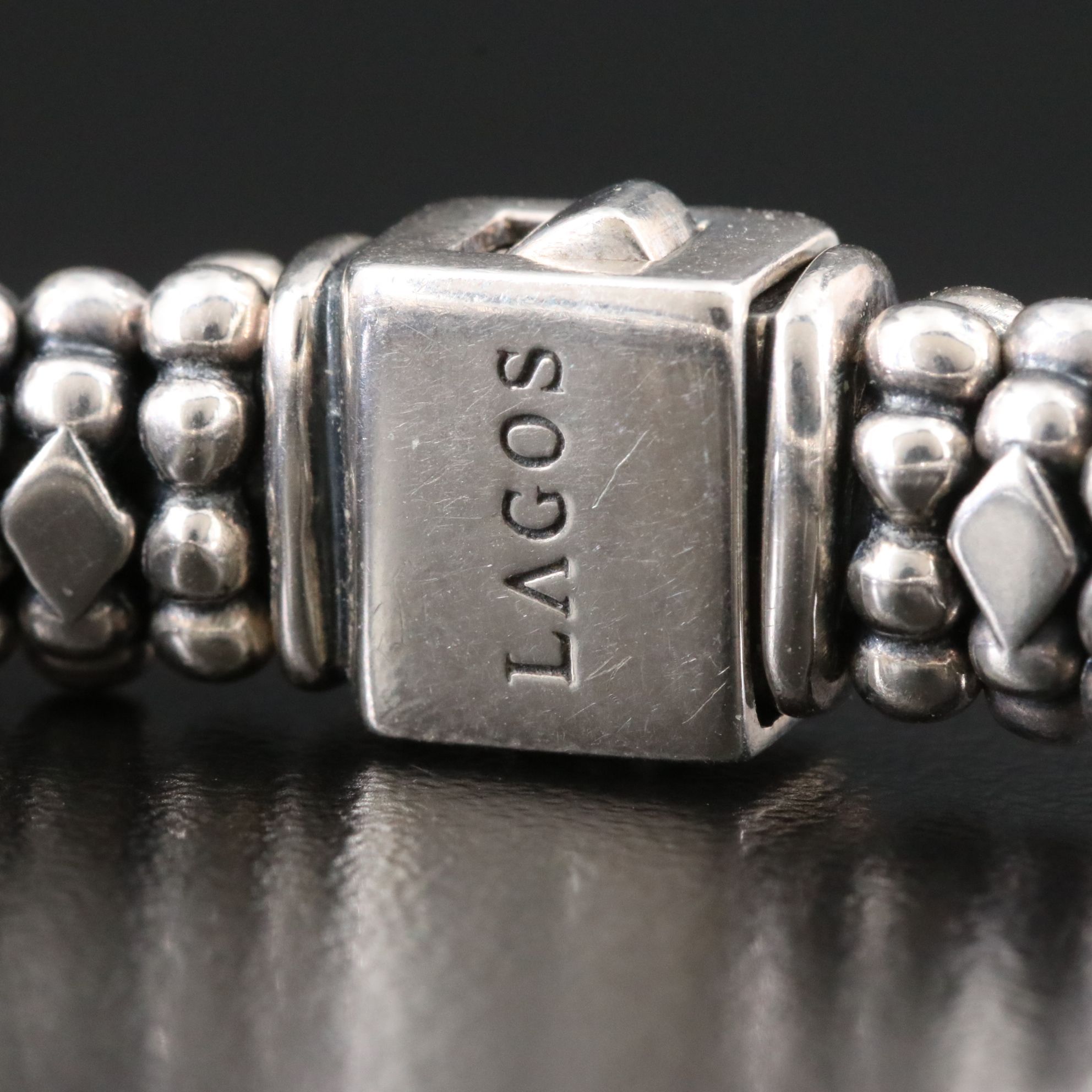 Lagos Embrace Sterling Five X Station Caviar Bracelet