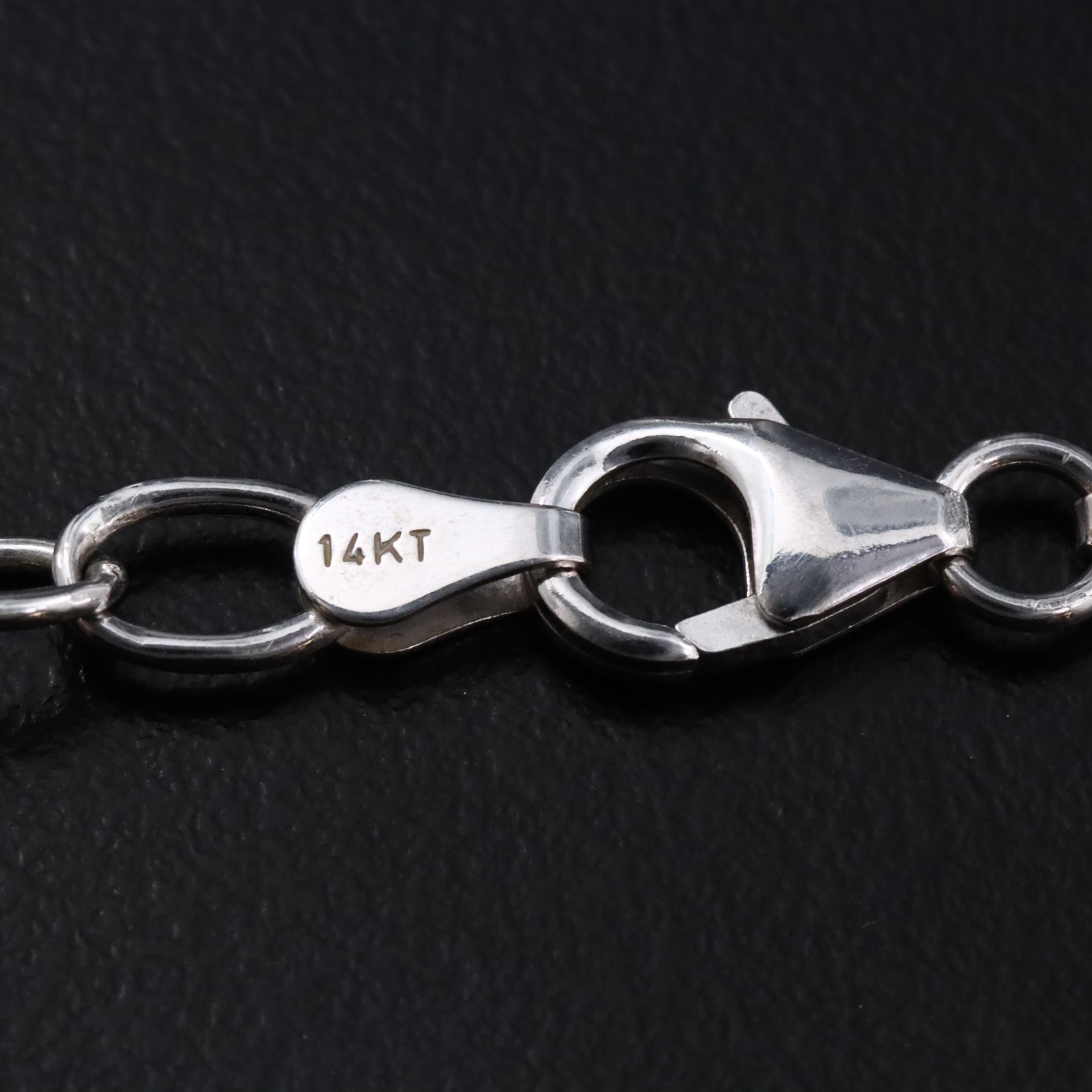 14K "Y" Necklace with Navette Stations