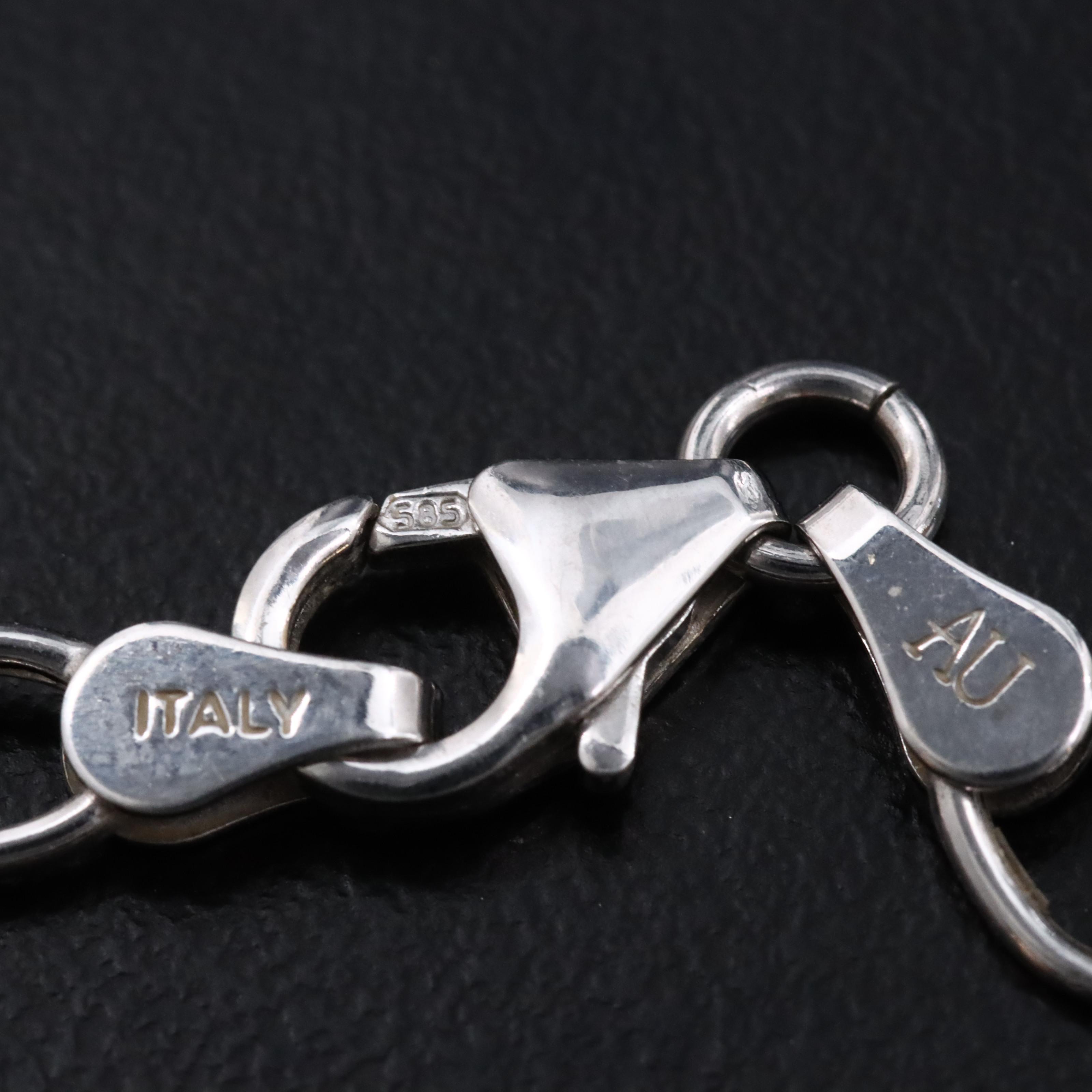 14K "Y" Necklace with Navette Stations