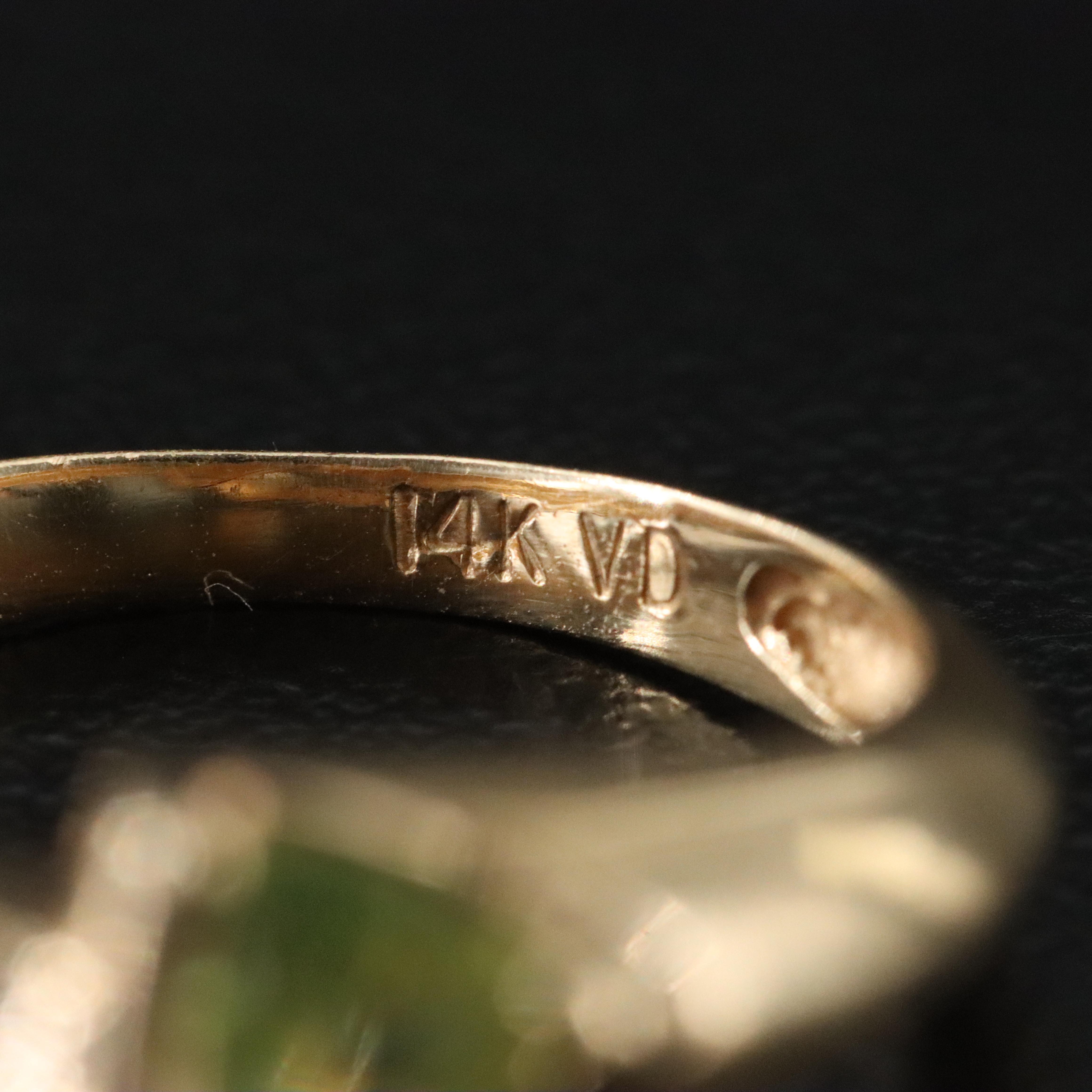 14K Citrine and Peridot Ring with Diamond Accents