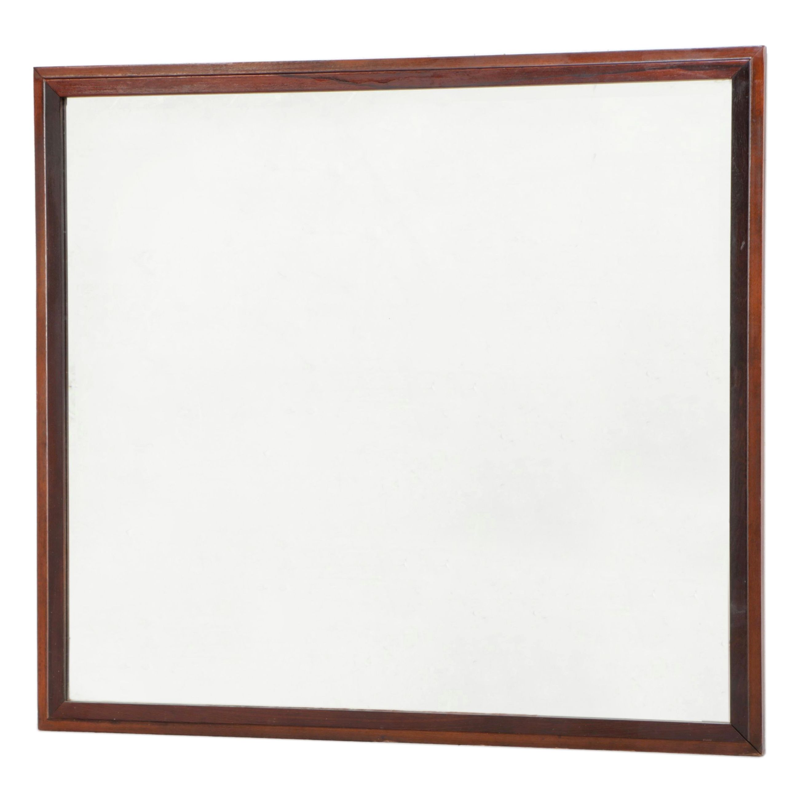 Lane Walnut Finish Frame Wall Mirror, Mid to Late 20th Century