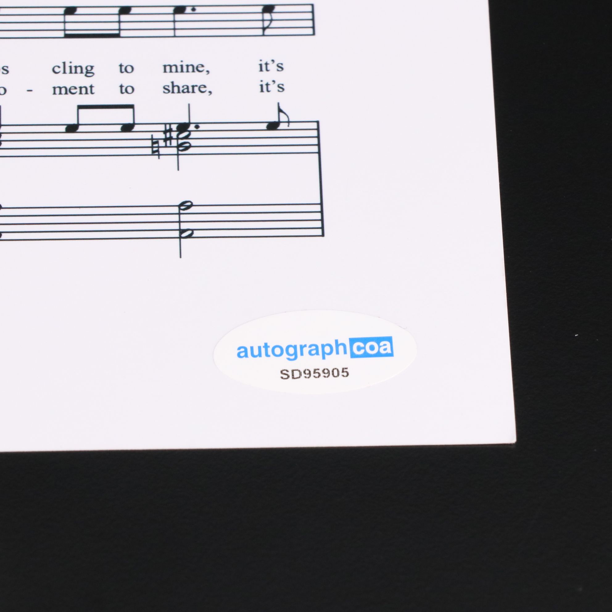 Johnny Mathis Signed "Wonderful! Wonderful!" Sheet Music Print