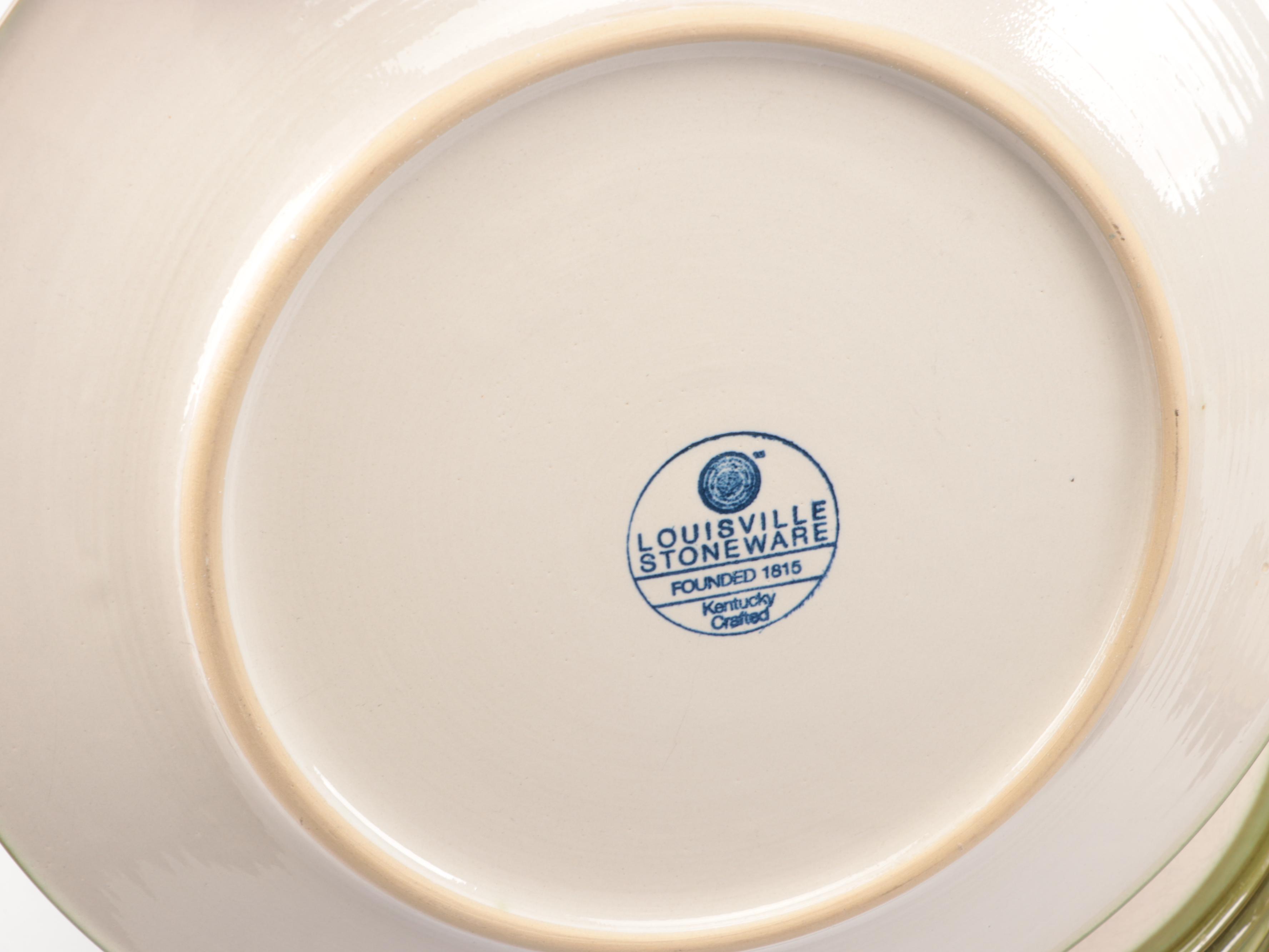 Louisville Stoneware Equestrian Salad and Dinner Plates with Zodax Chargers