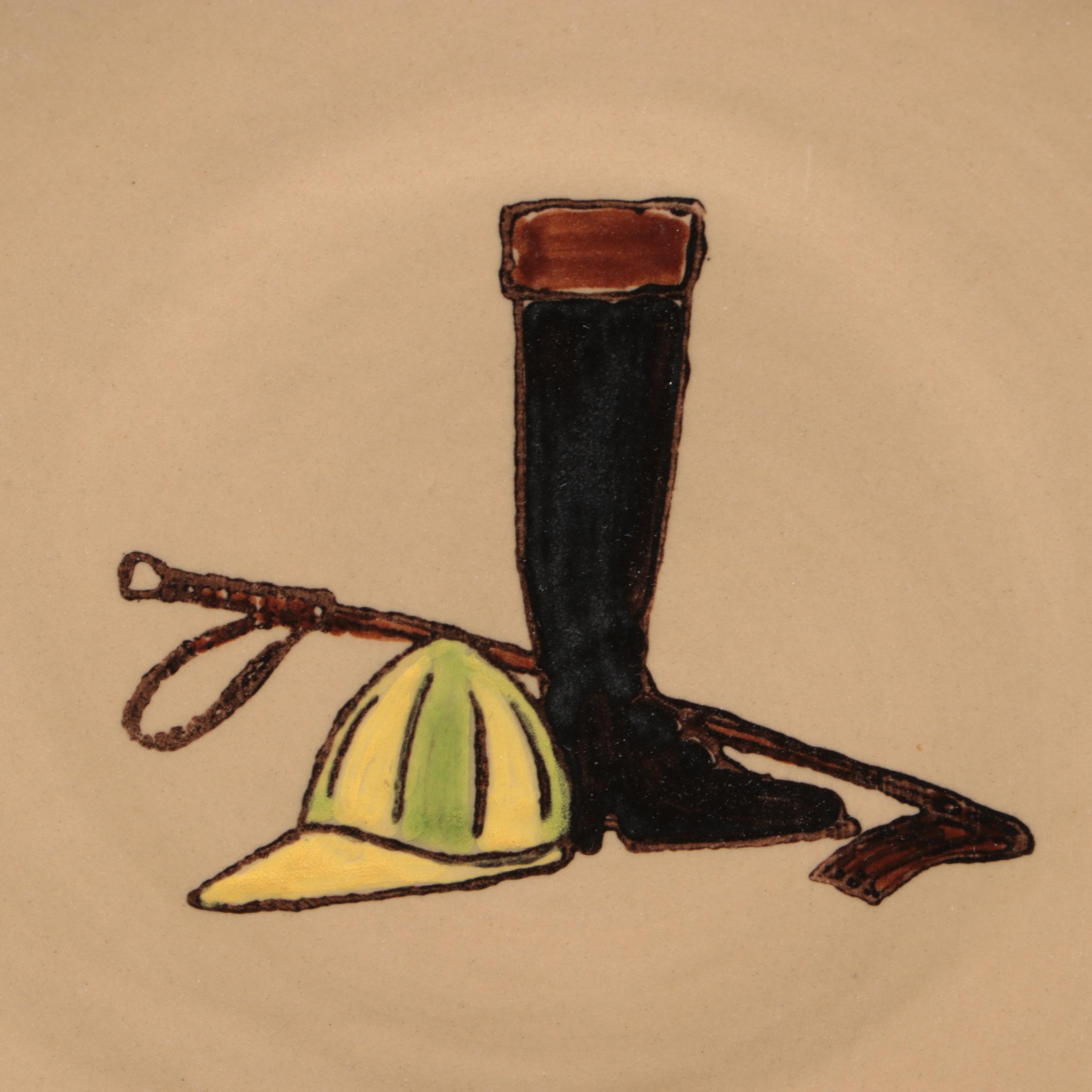 Louisville Stoneware Equestrian Salad and Dinner Plates with Zodax Chargers