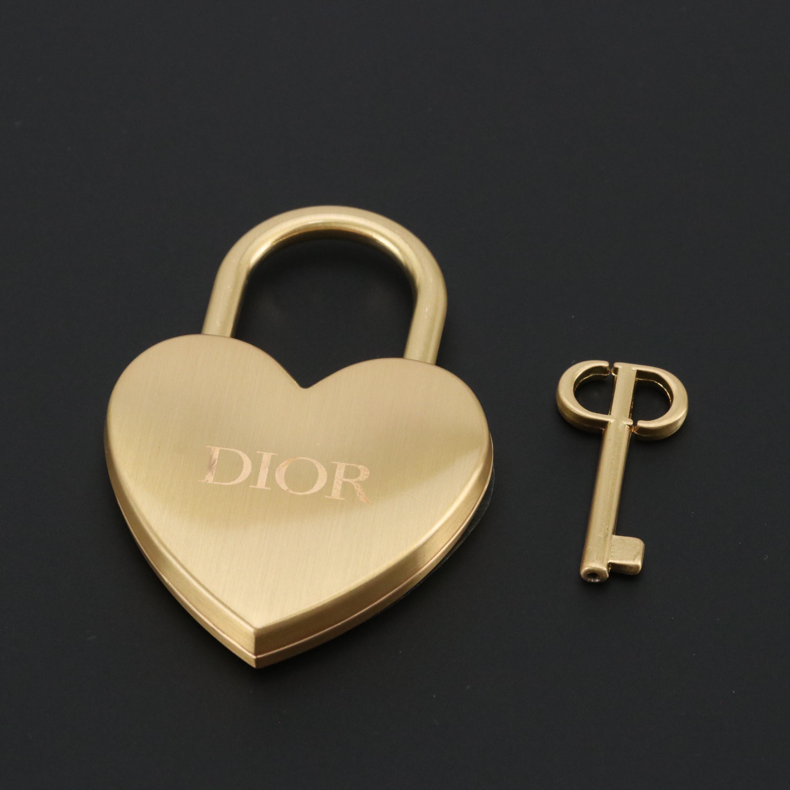 Dior Beauty Promotional Heart-Shaped Padlock Bag Charm, With Box