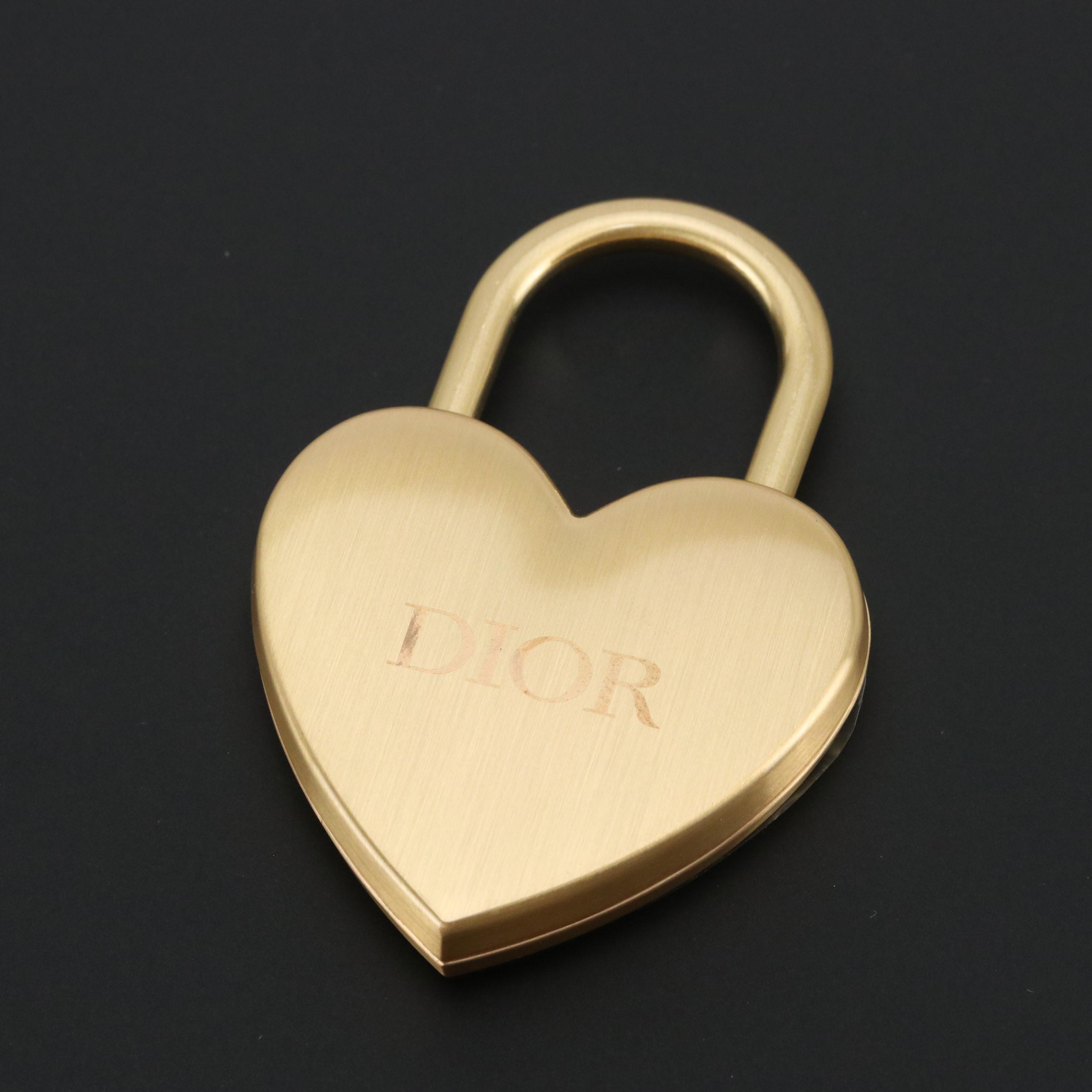 Dior Beauty Promotional Heart-Shaped Padlock Bag Charm, With Box