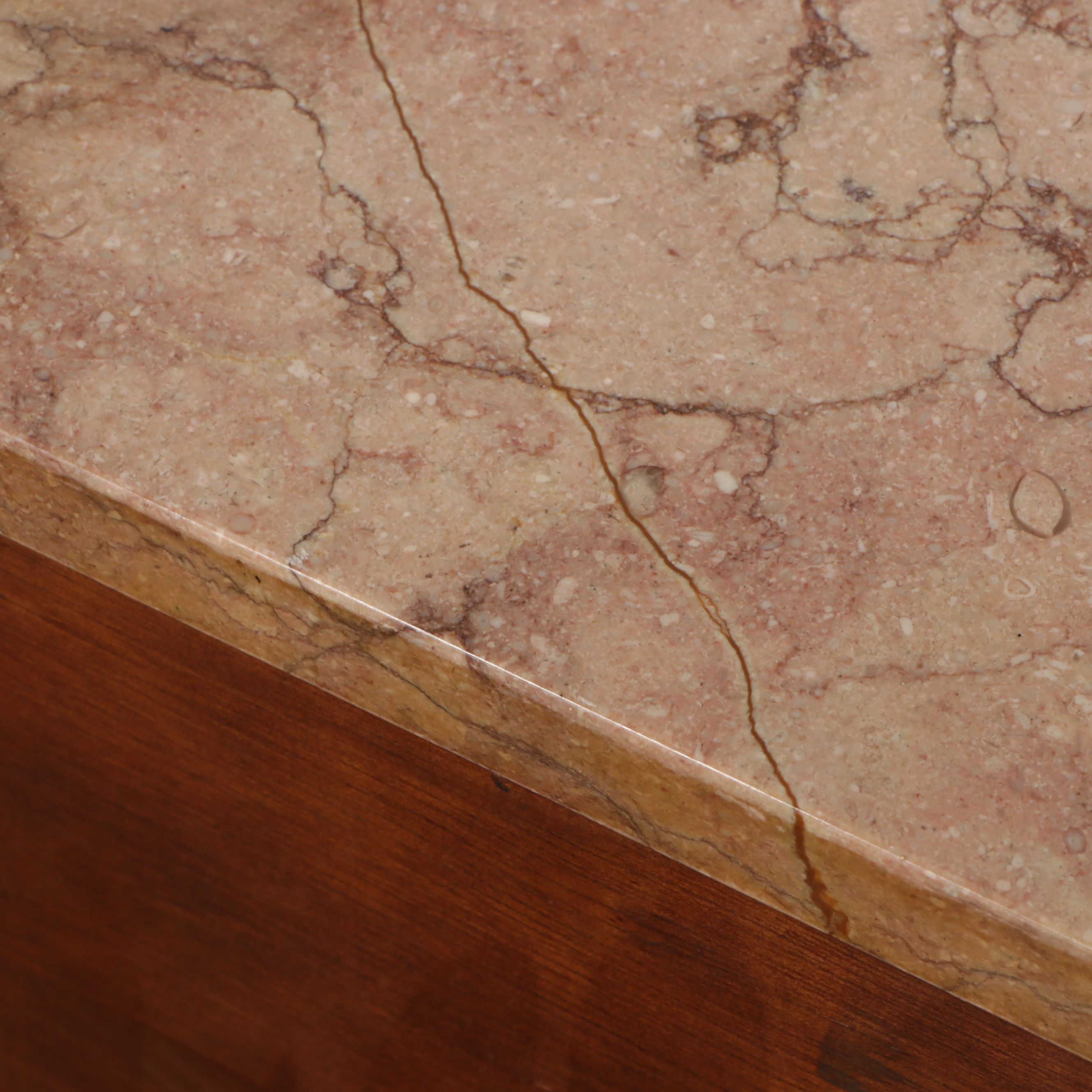 Empire Style Mahogany Washstand with Marble Top and Nightstand