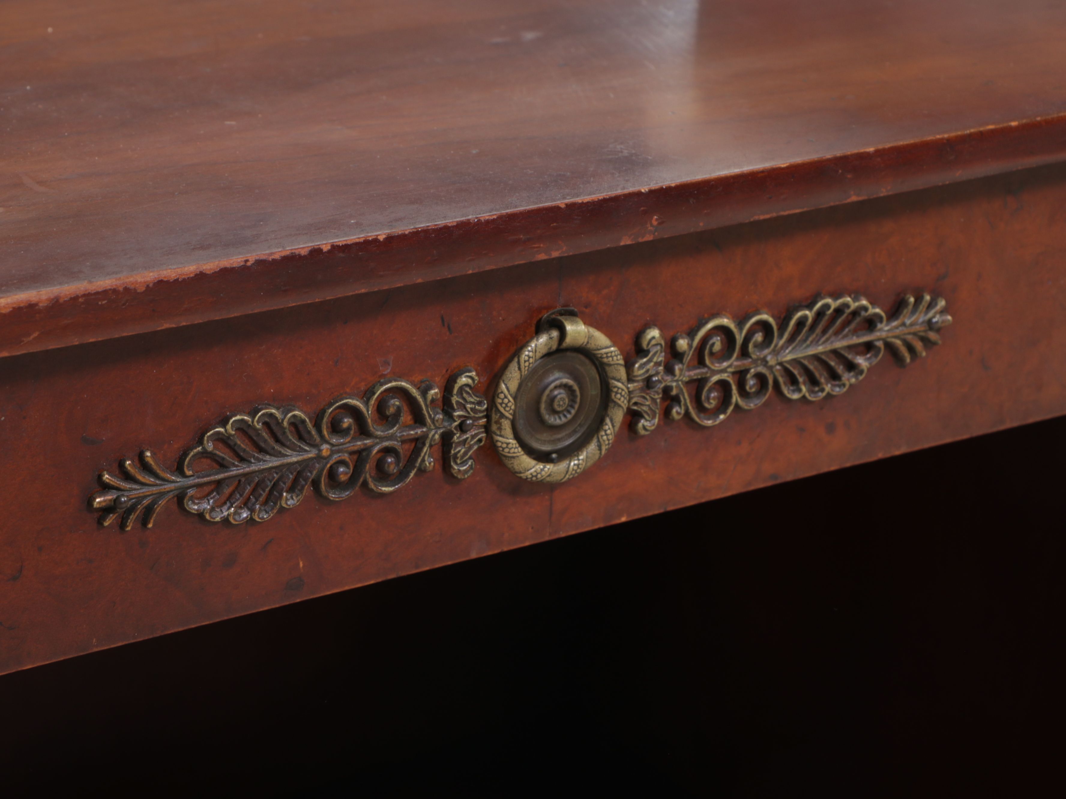 Empire Style Mahogany Washstand with Marble Top and Nightstand