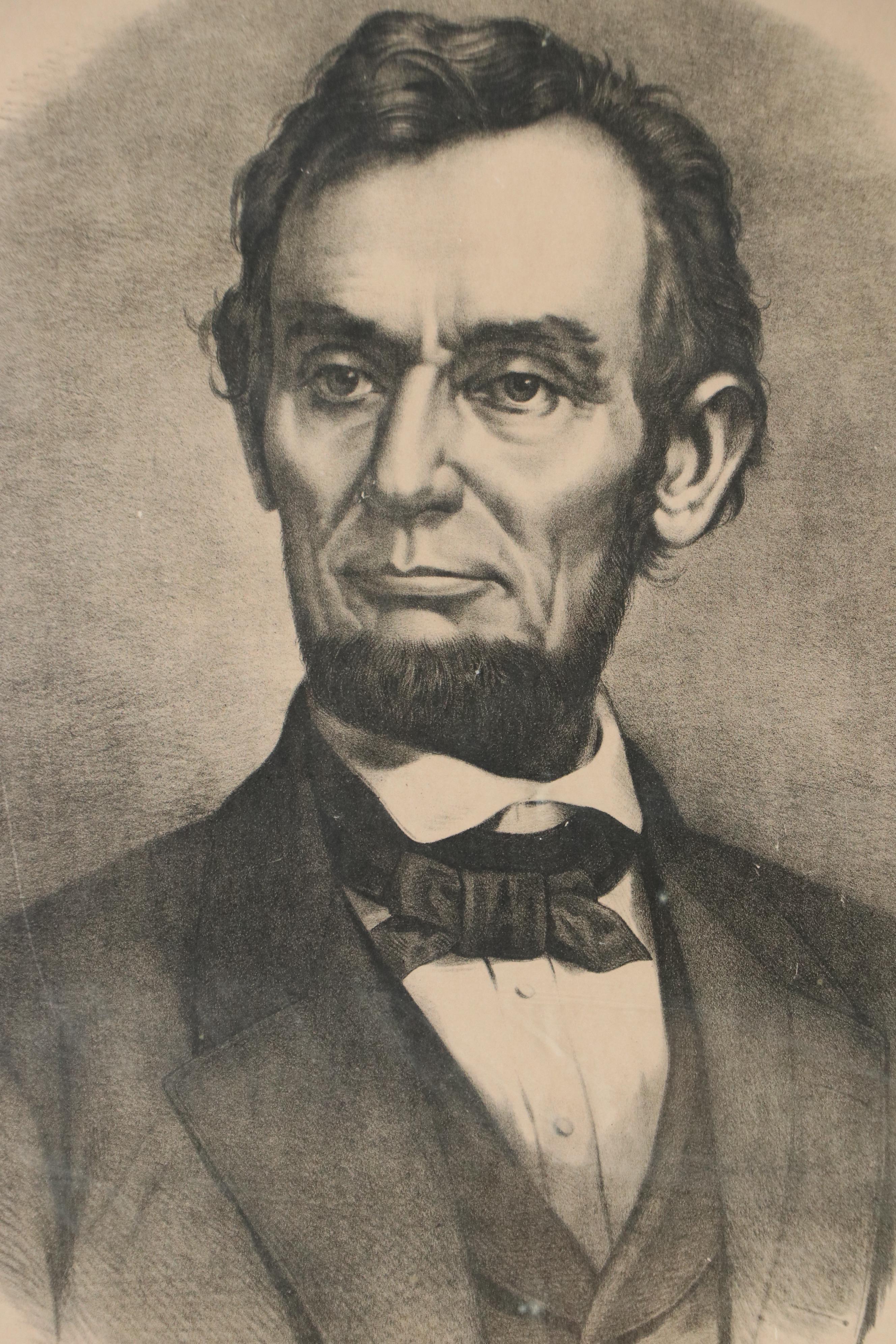 Currier & Ives Lithograph "Abraham Lincoln, The Martyr President," 1865