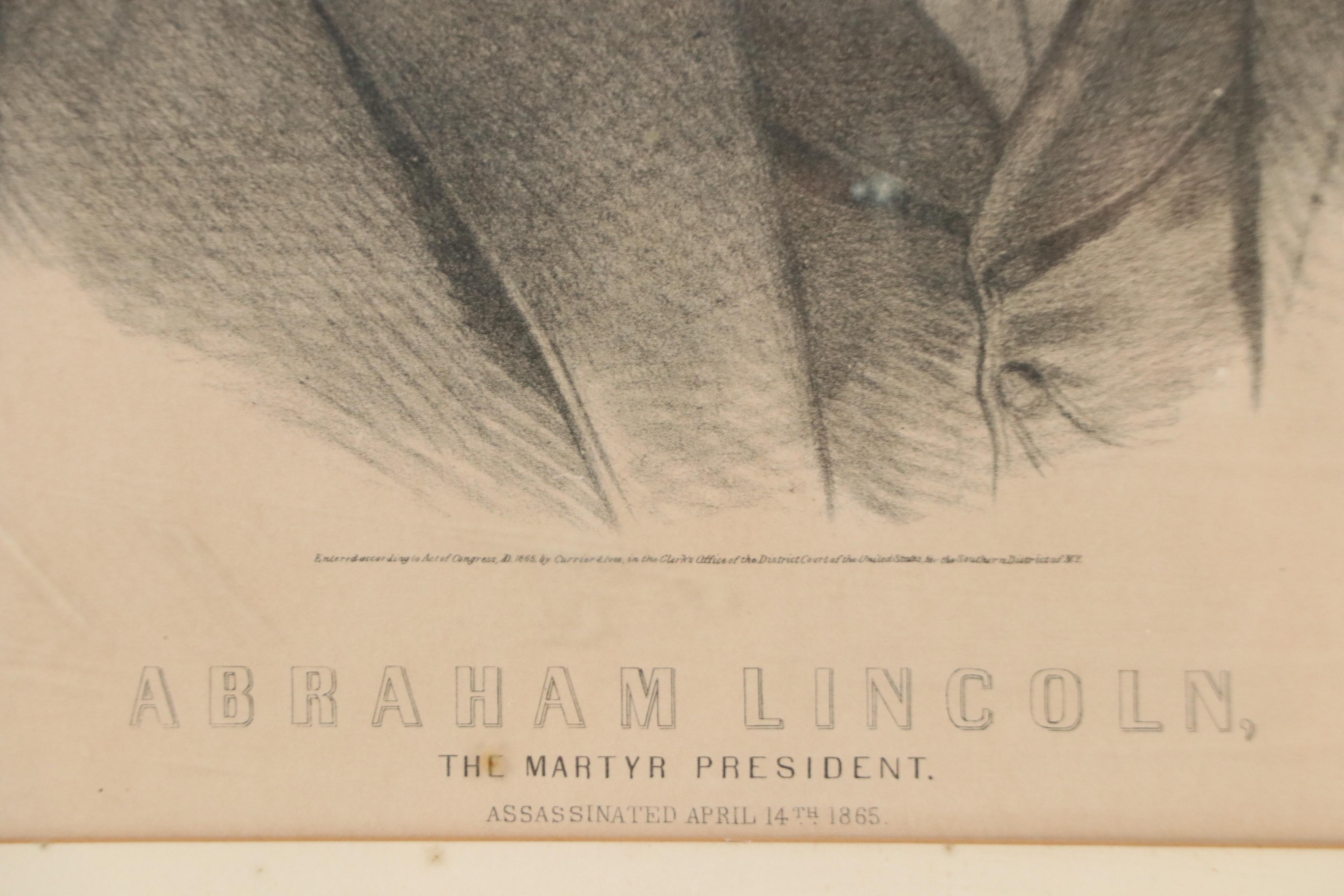 Currier & Ives Lithograph "Abraham Lincoln, The Martyr President," 1865