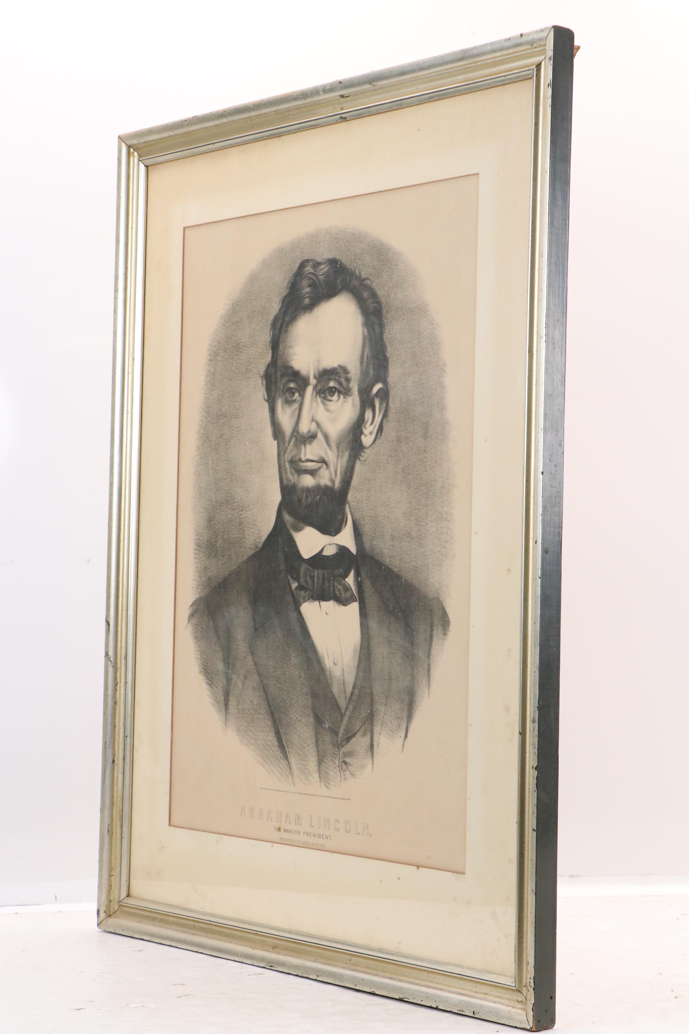 Currier & Ives Lithograph "Abraham Lincoln, The Martyr President," 1865