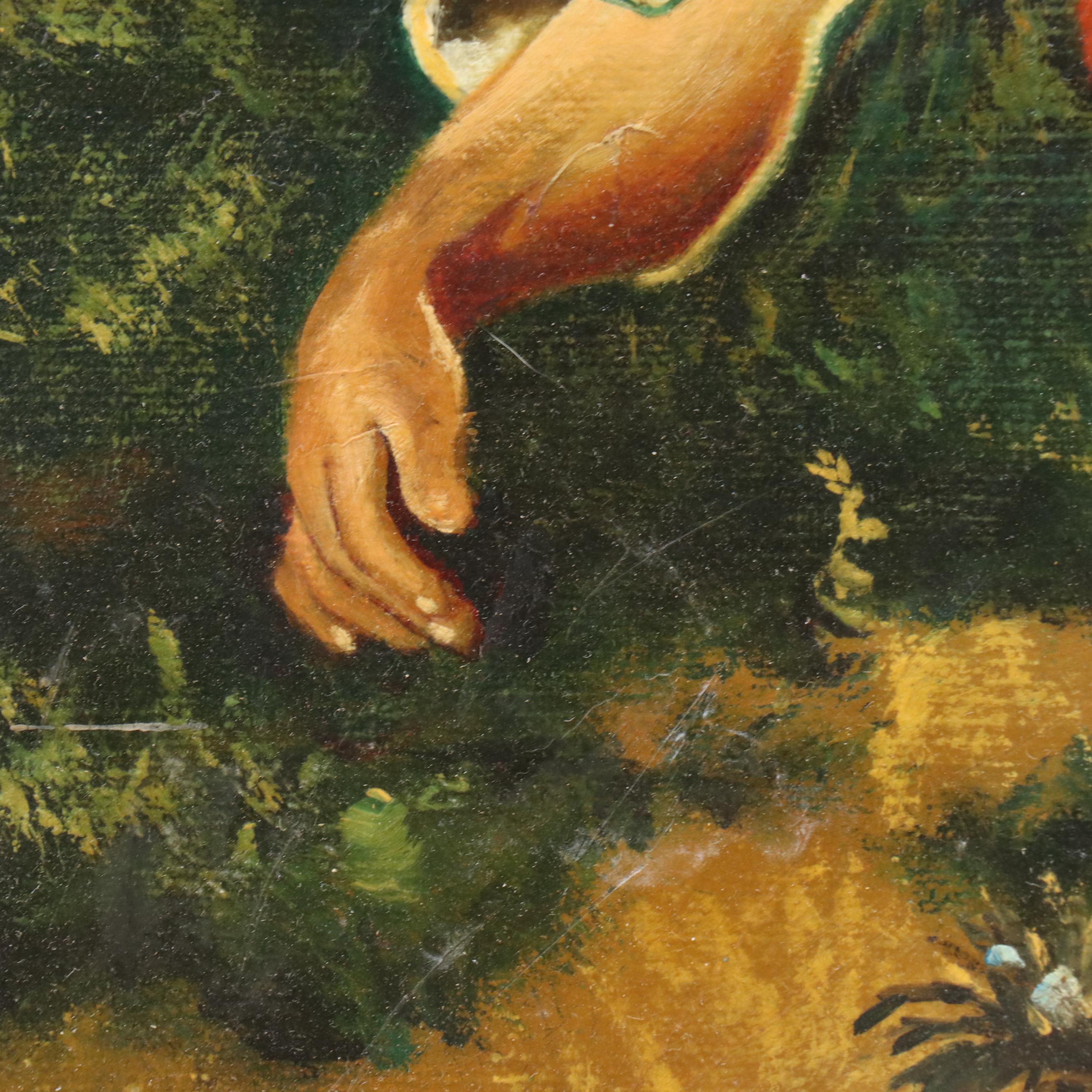 Oil Painting After Franz von Lenbach "The Shepherd Boy"