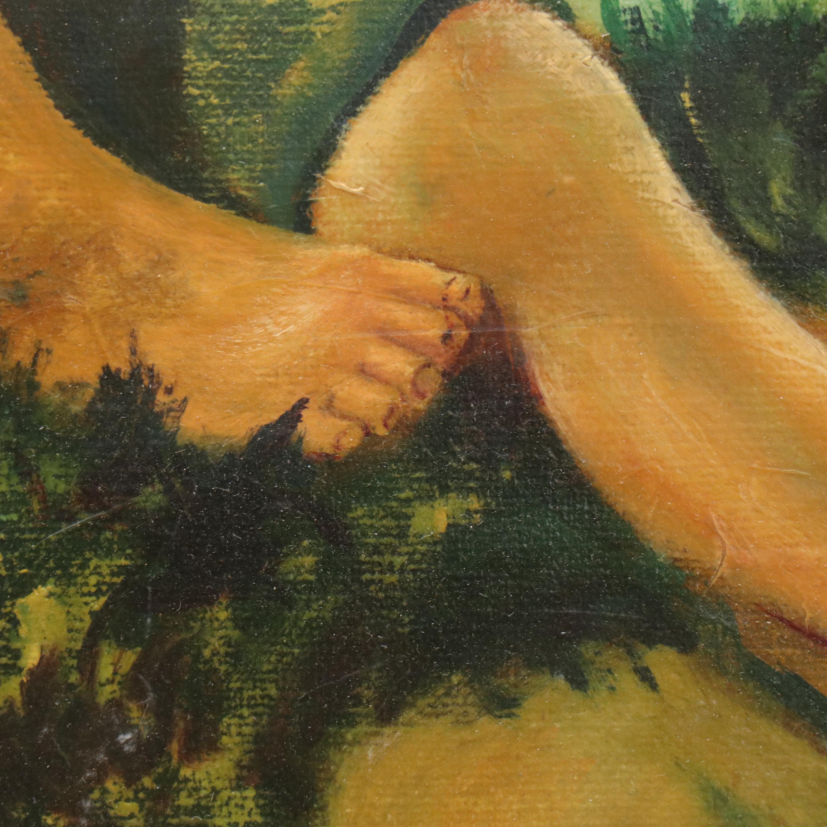 Oil Painting After Franz von Lenbach "The Shepherd Boy"