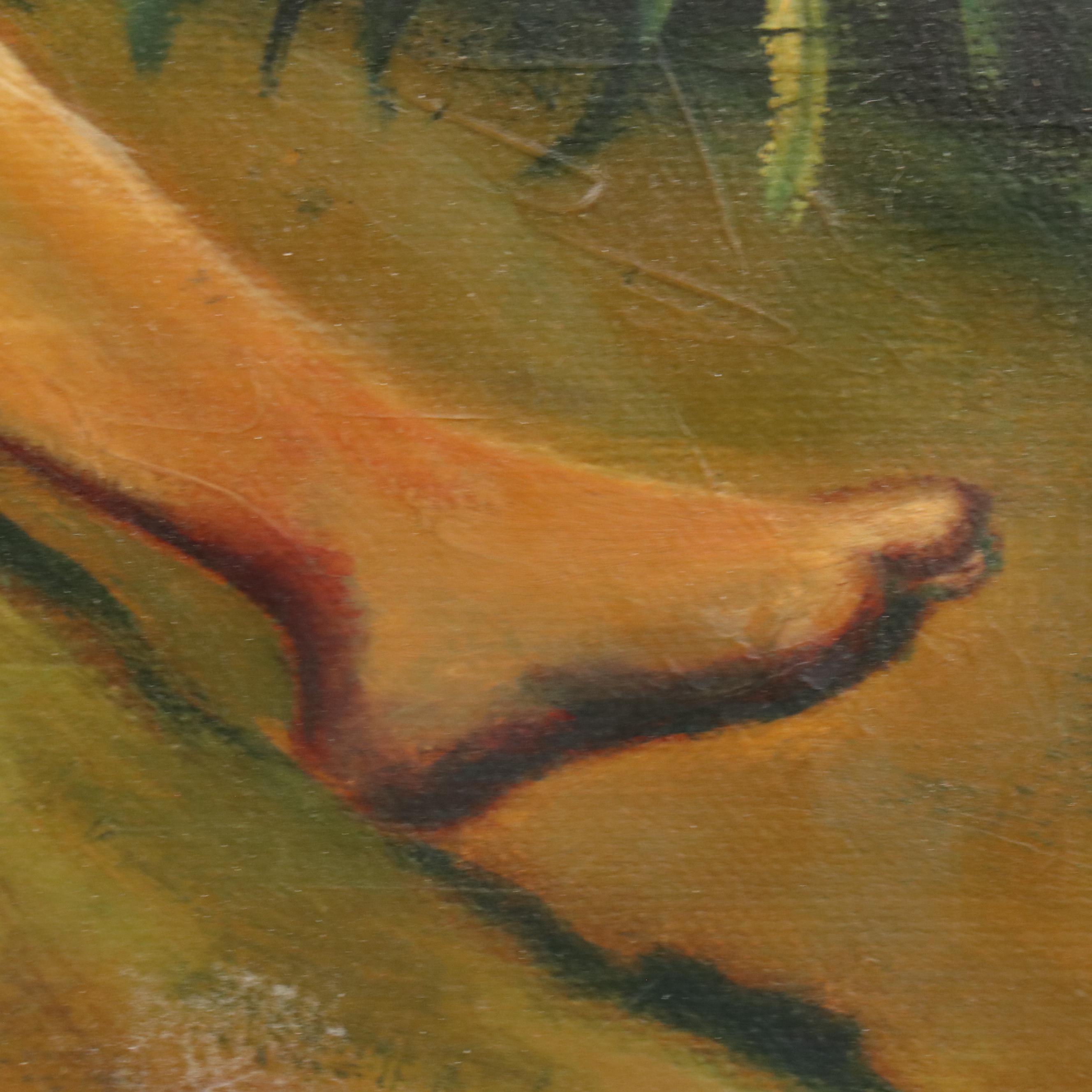 Oil Painting After Franz von Lenbach "The Shepherd Boy"